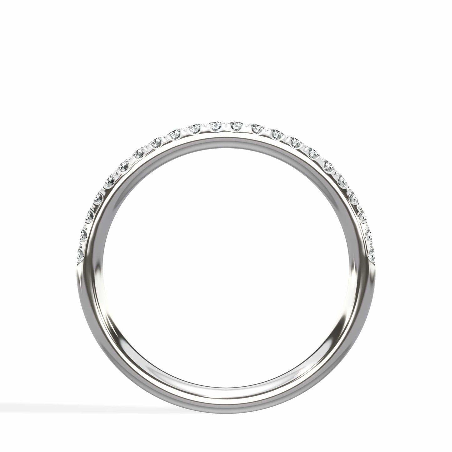 0.30ct Pave Diamond Wedding Band in 14K White Gold
