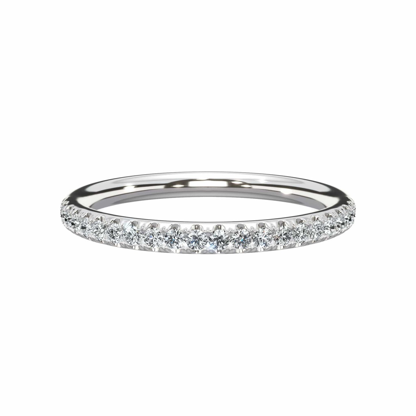 0.30ct Pave Diamond Wedding Band (Lab Grown & Natural) 14K White Gold