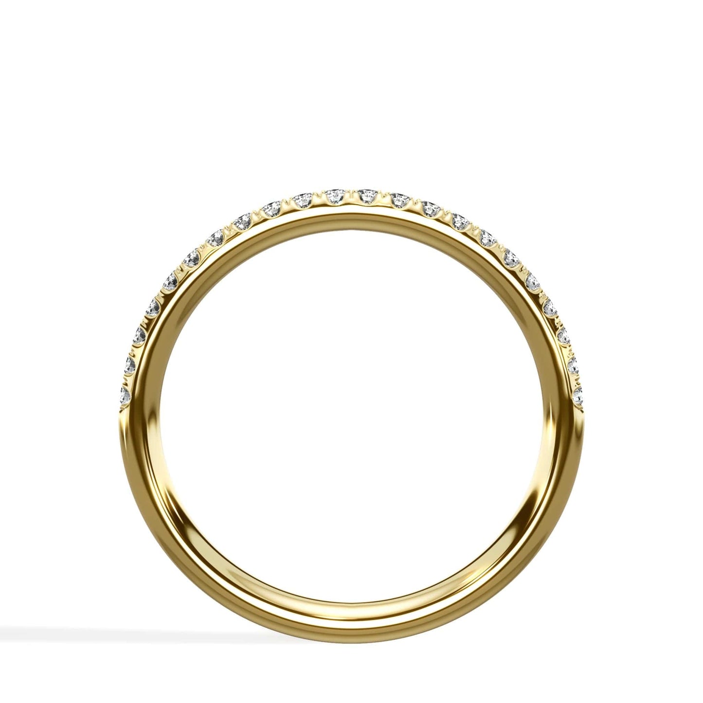 0.30ct Pave Diamond Wedding Band, 14K Yellow Gold