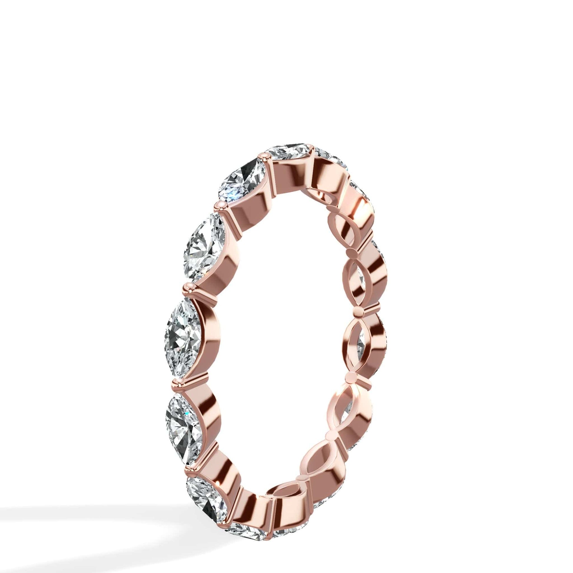 Rose gold ring with marquise diamonds