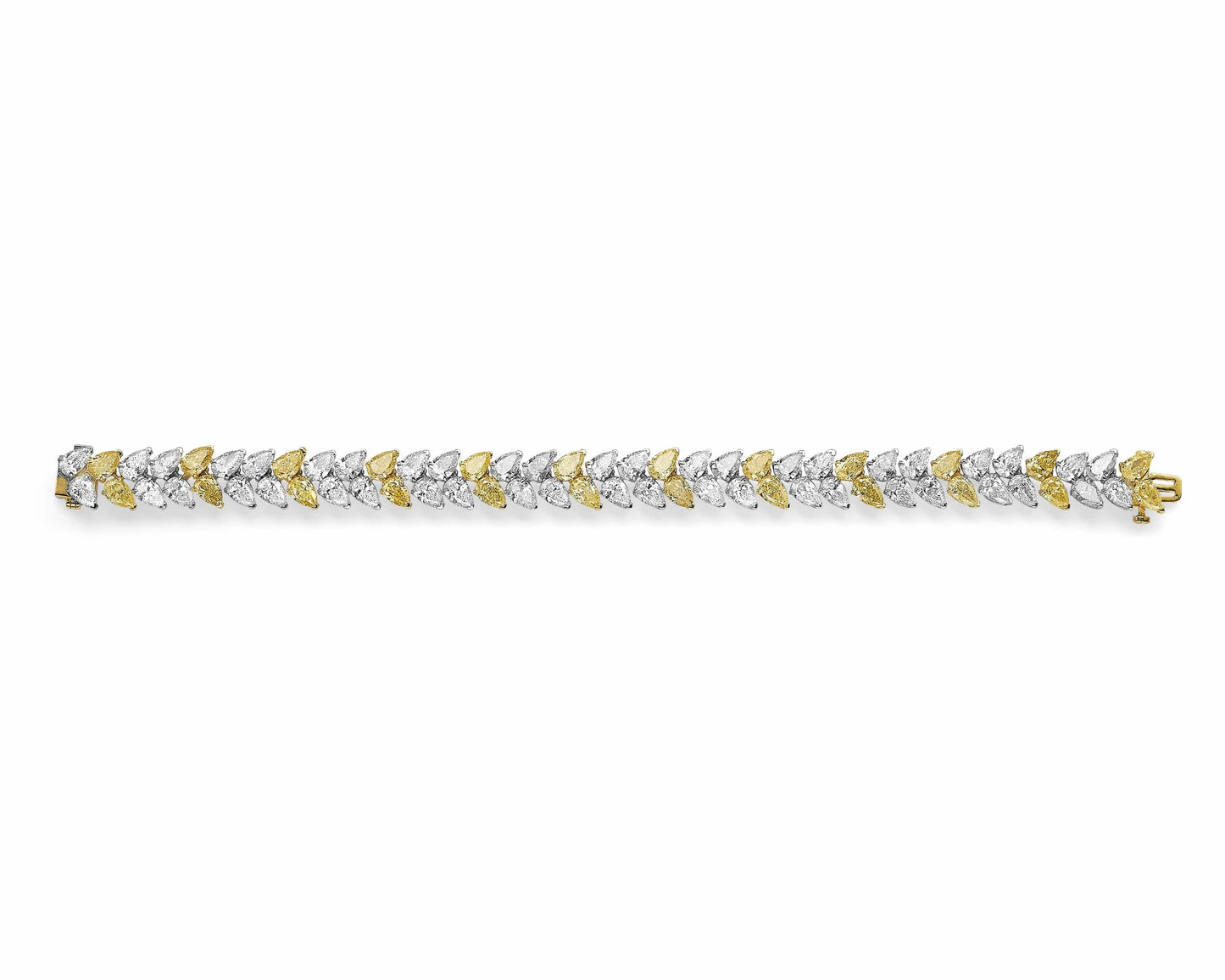 24.03ct Two-Row Pear-Shaped Diamond Tennis Bracelet