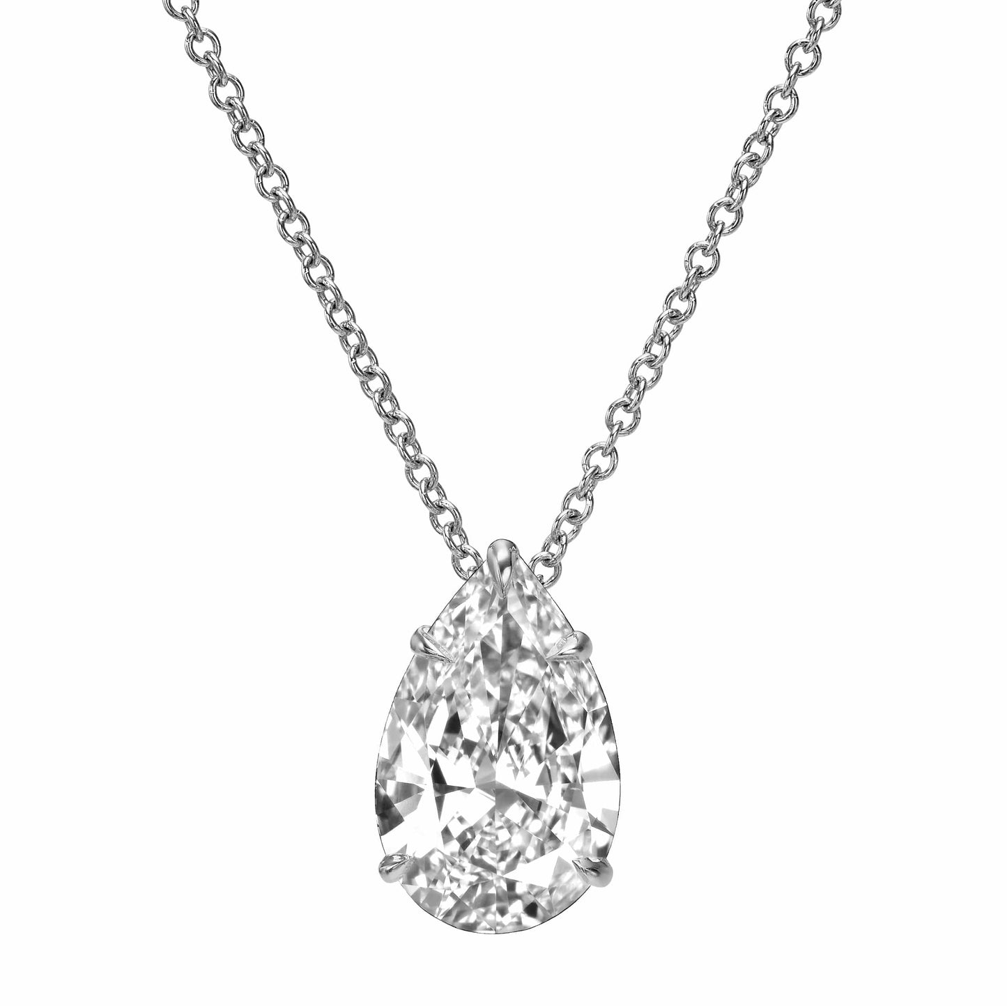 2ct Pear-Shaped Lab Grown Diamond Pendant Necklace