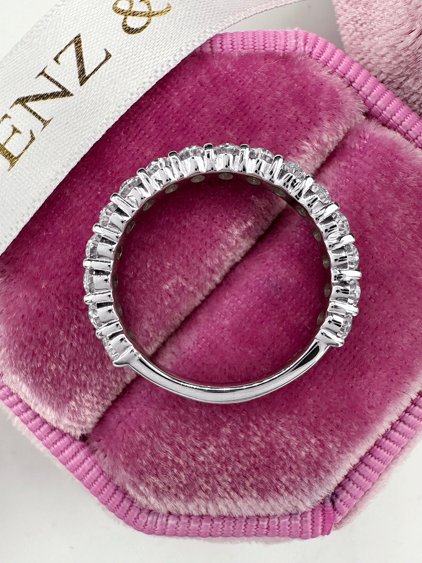 2ct Oval Cut Lab Grown Diamond Eternity Band in White Gold