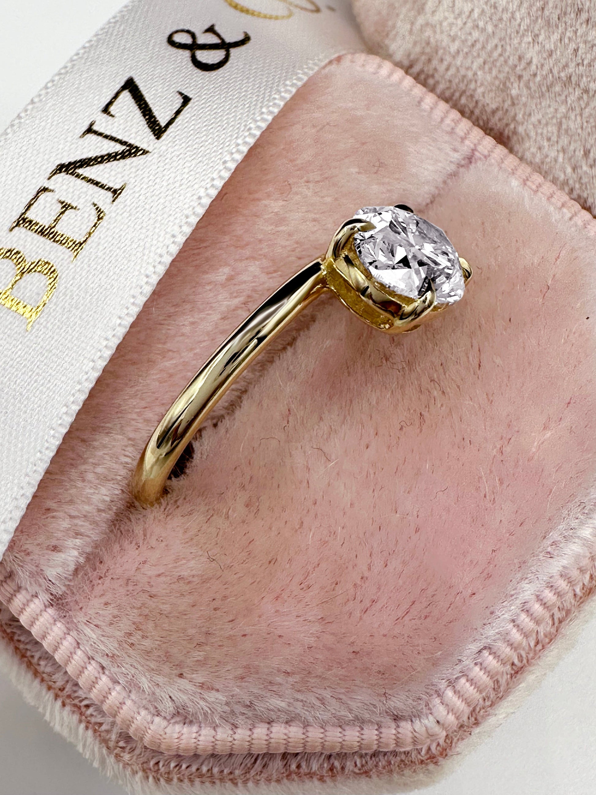 2ct Oval lab grown diamond ring in yellow gold