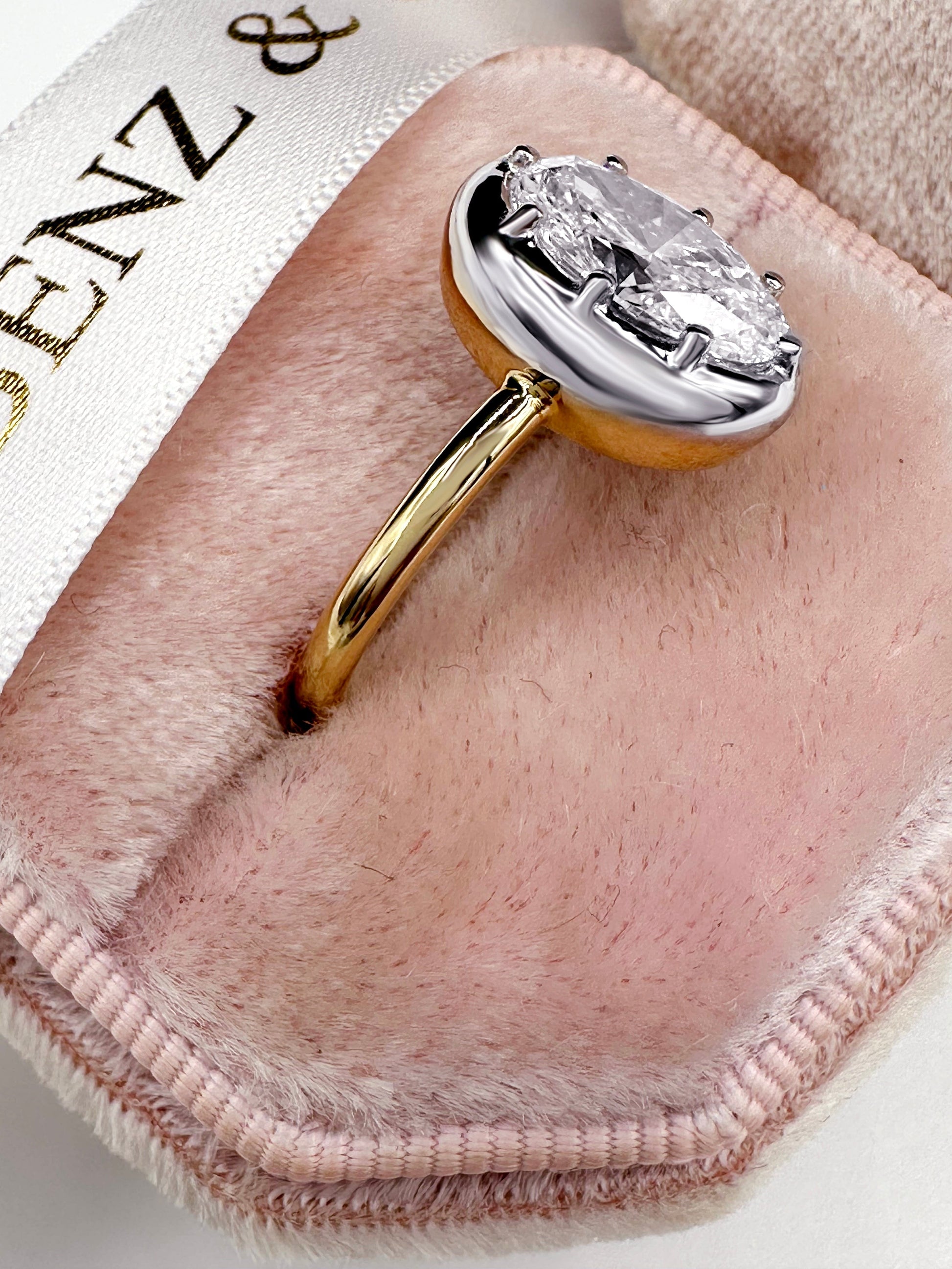 2ct Oval Lab Grown Diamond Engagement Ring in Yellow Gold