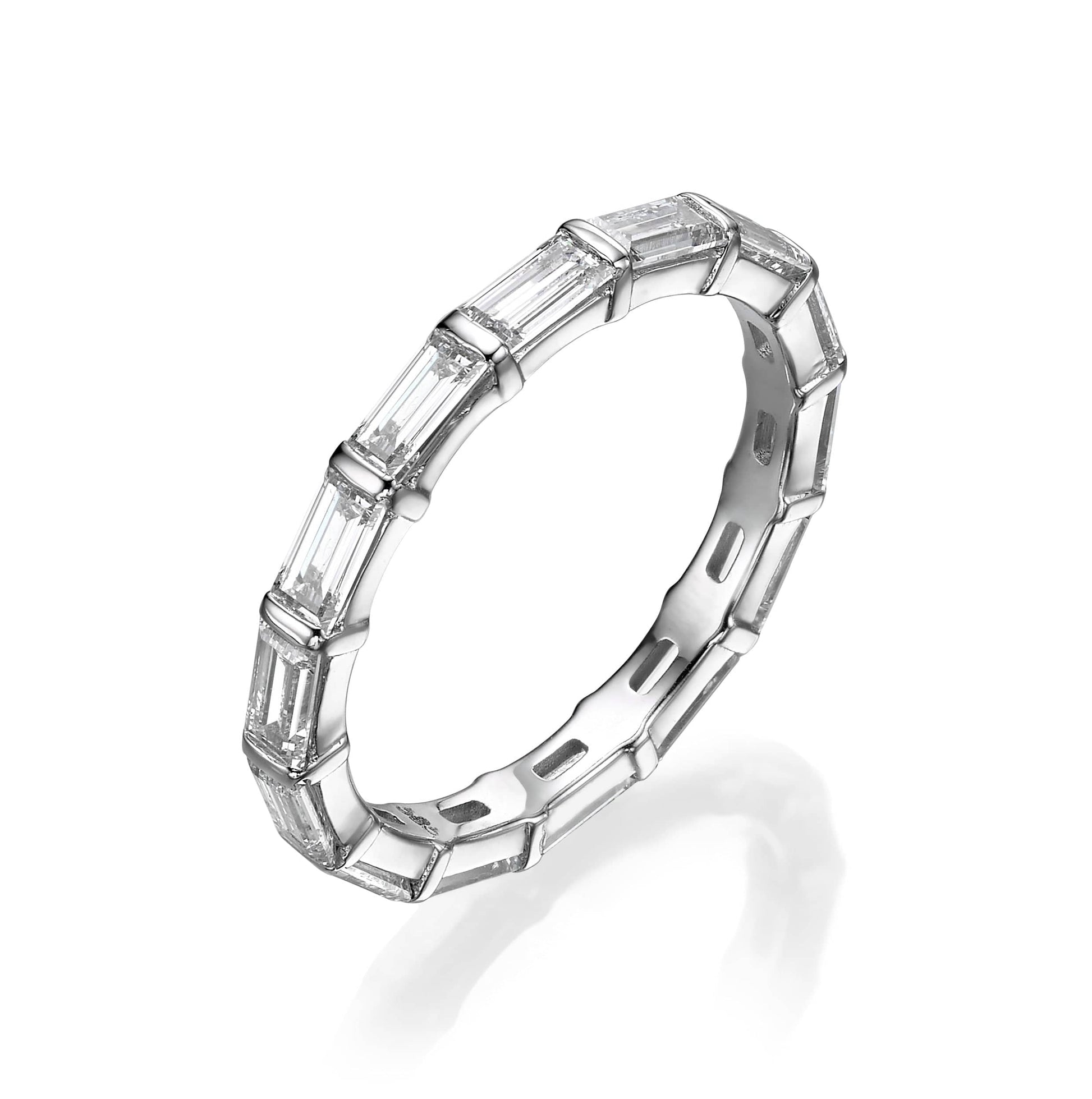 2ct Baguette Eternity Ring - 14k White Gold