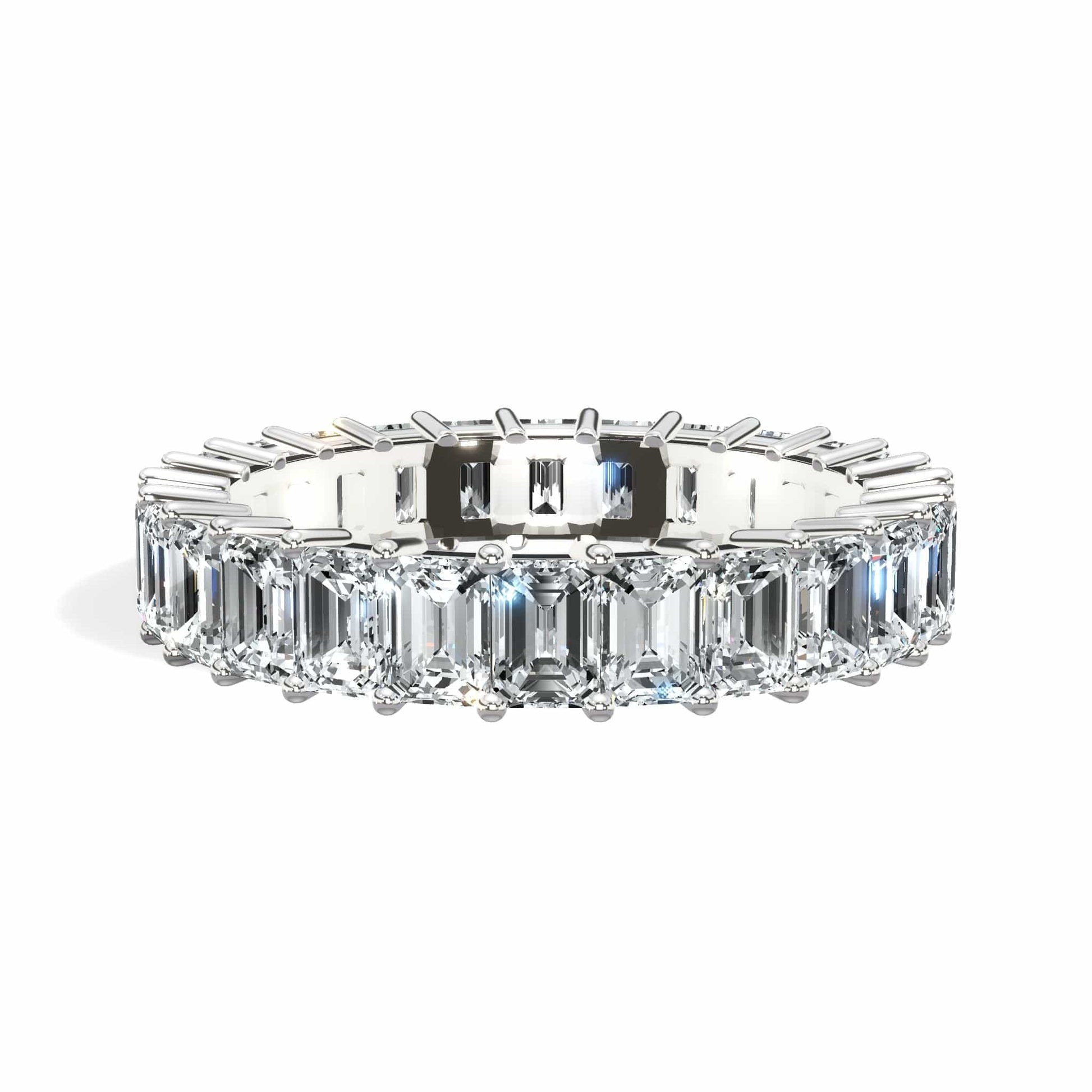 3 Carat Emerald Cut Diamond Eternity Band in White Gold or Platinum