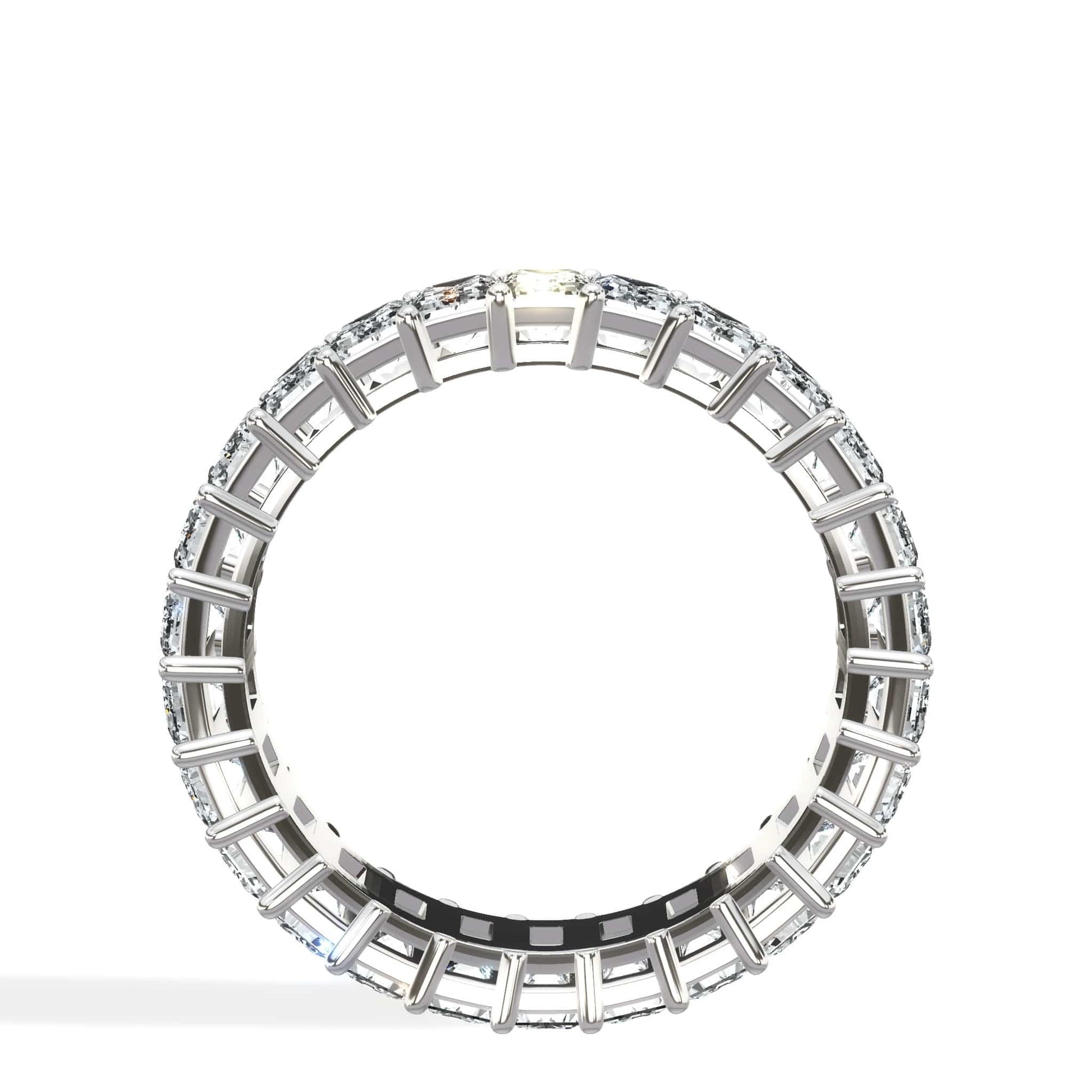 3 Carat Emerald Cut Diamond Eternity Band in White Gold or Platinum