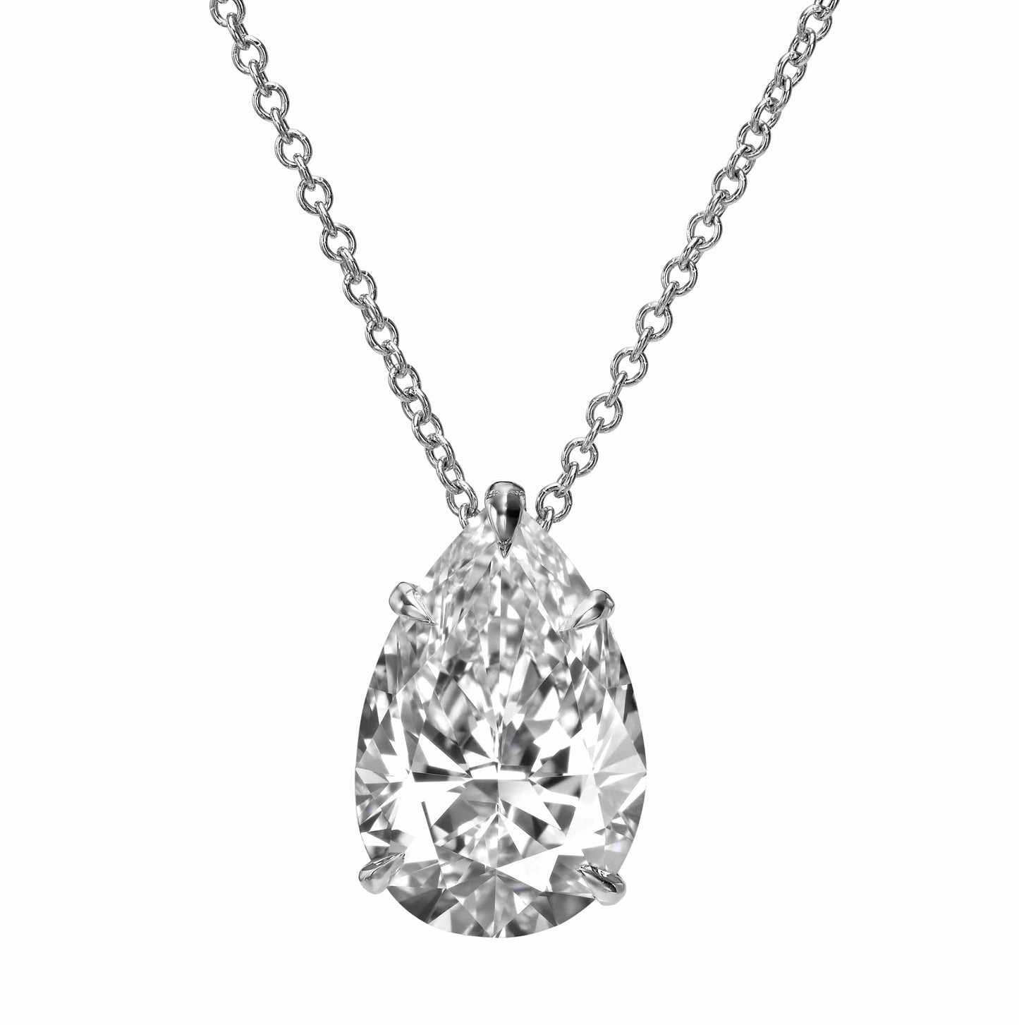 3ct Pear-Shaped Lab Grown Diamond Pendant Necklace