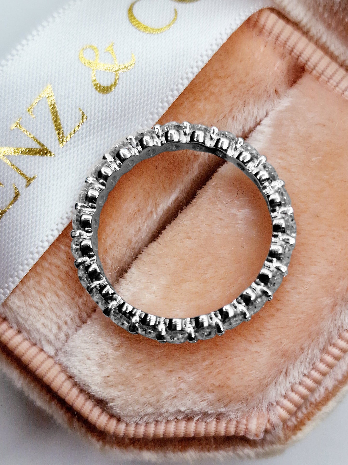 3ct Oval Cut Lab Grown Diamond Eternity Band in White Gold