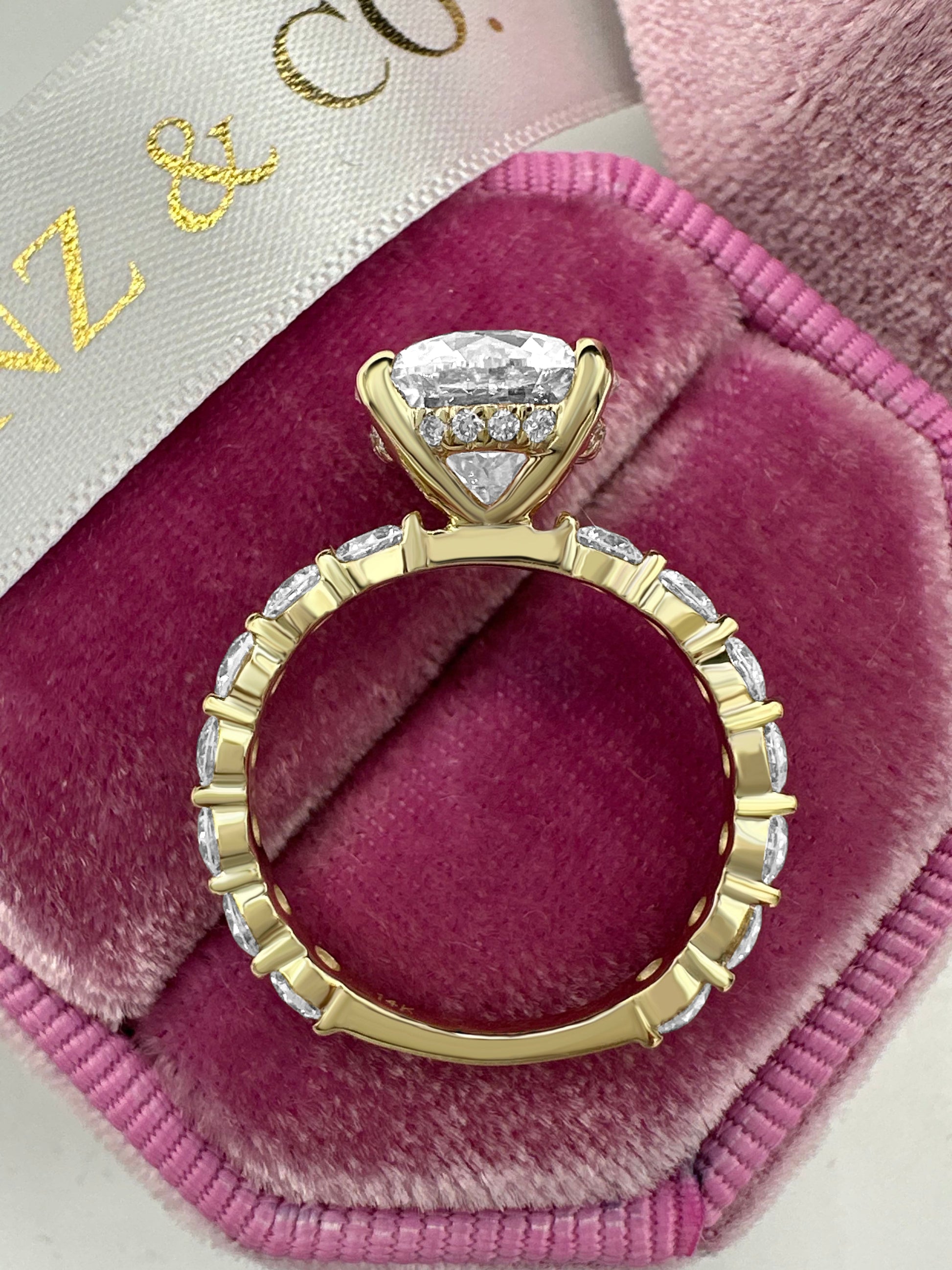 3ct round diamond engagement ring with eternity band