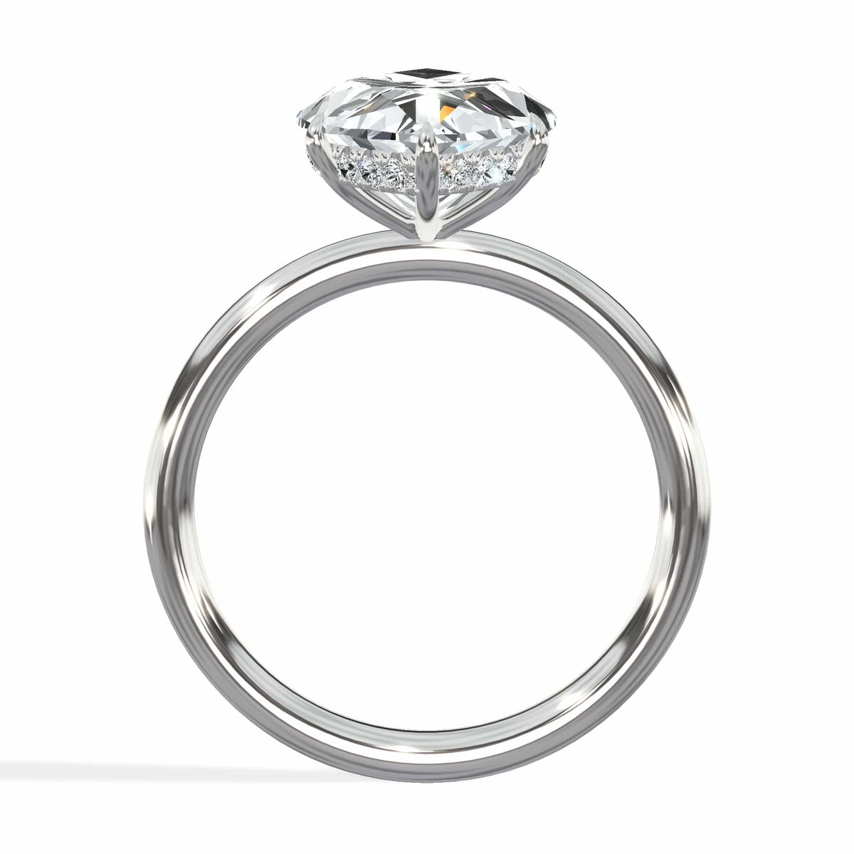 5.20 Carats Lab Grown Marquise Cut Solitaire Hidden Halo Diamond Engagement Ring