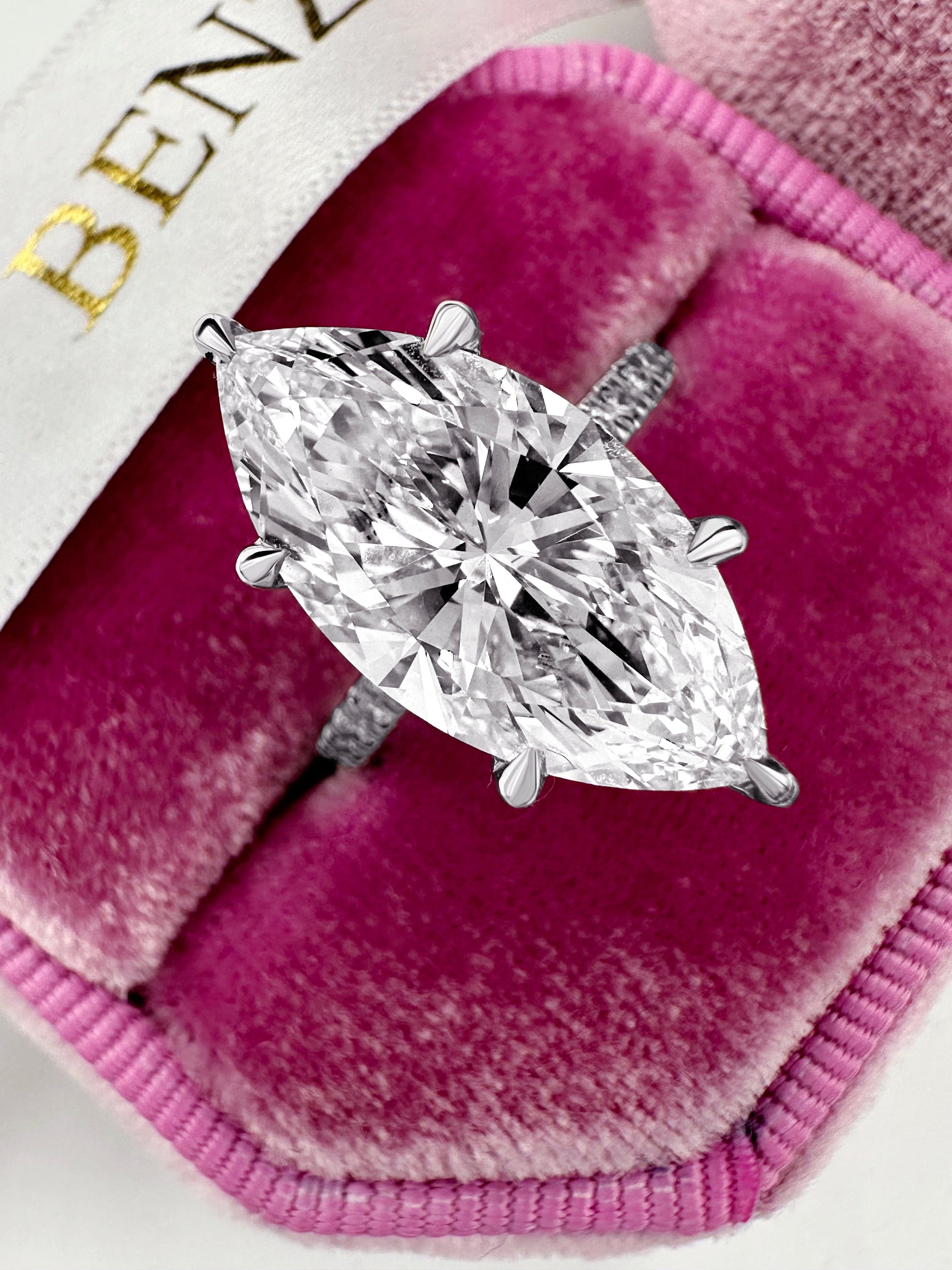 Marquise cut lab grown diamond halo engagement ring in white gold