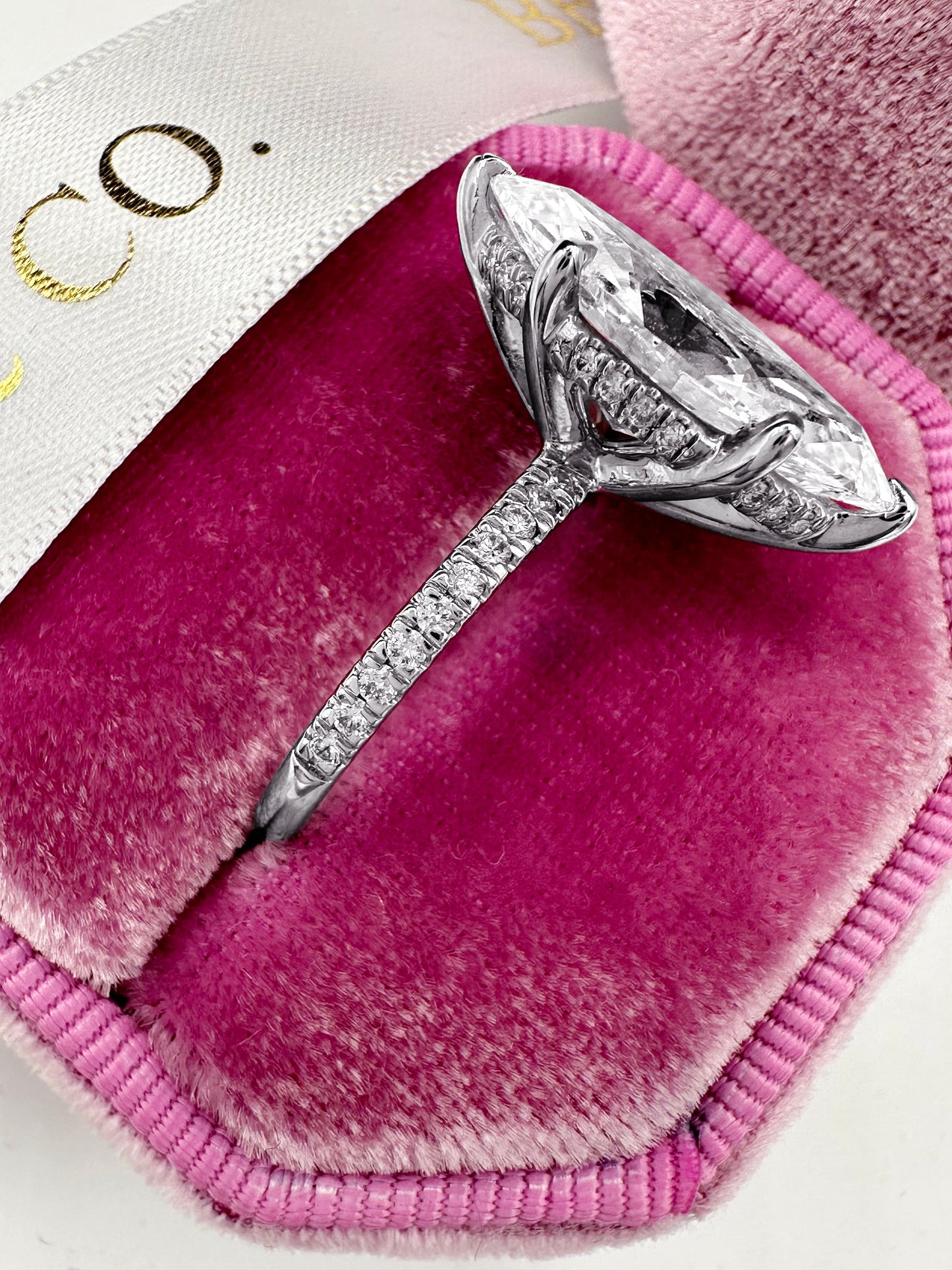 5ct marquise diamond halo engagement ring in white gold