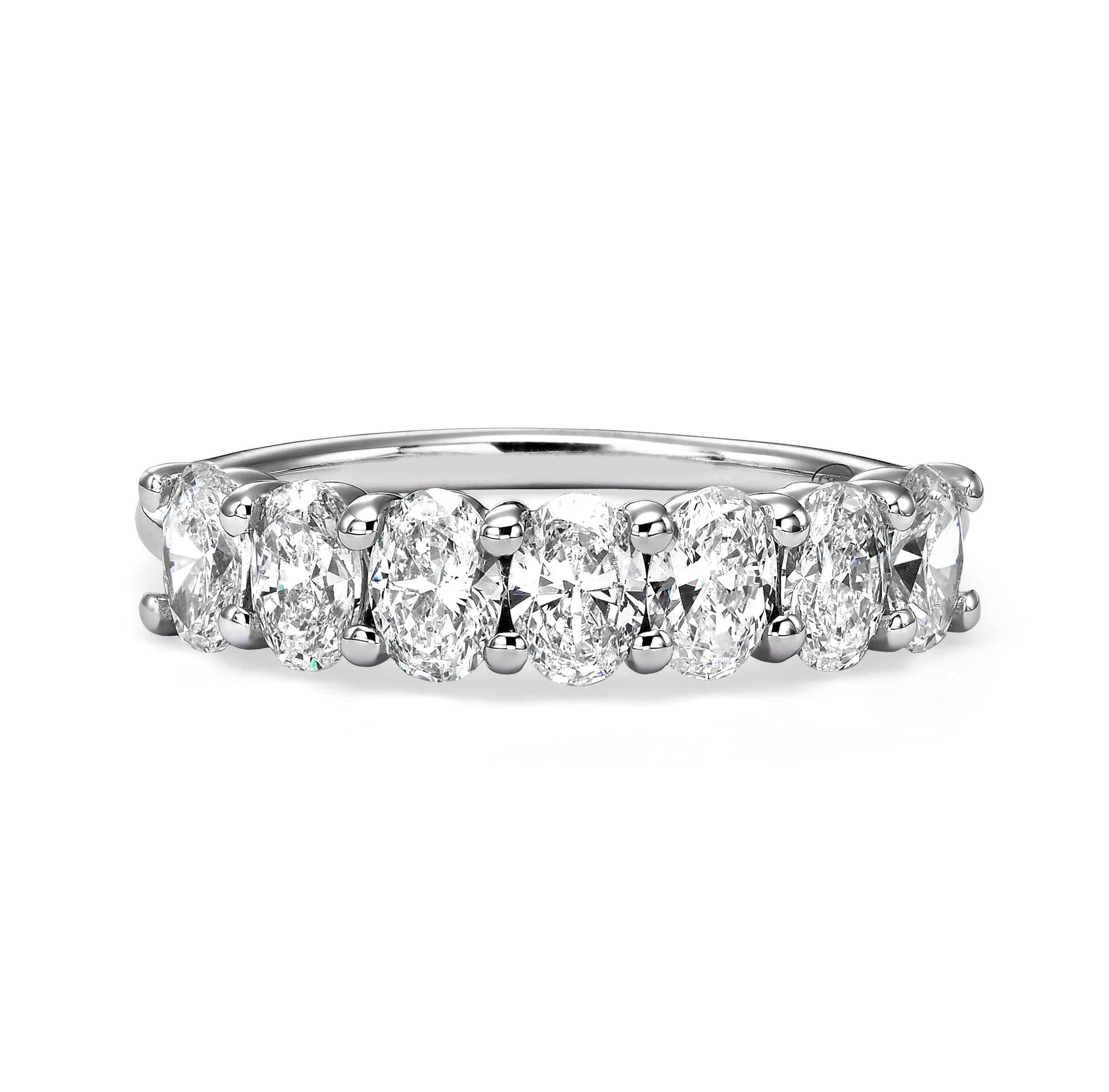 7-stone oval lab grown diamond wedding band