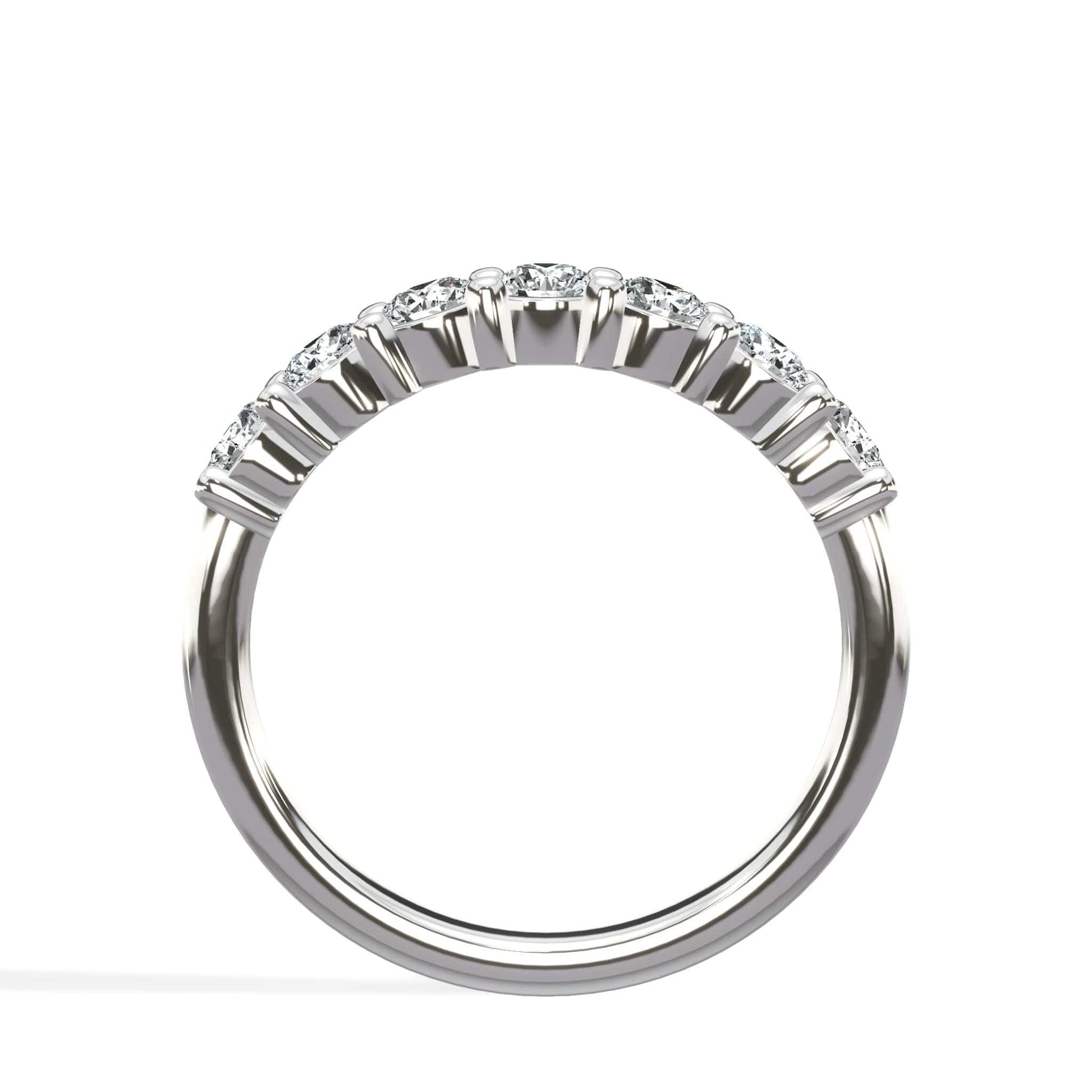 7-stone round diamond wedding band in 14k white gold