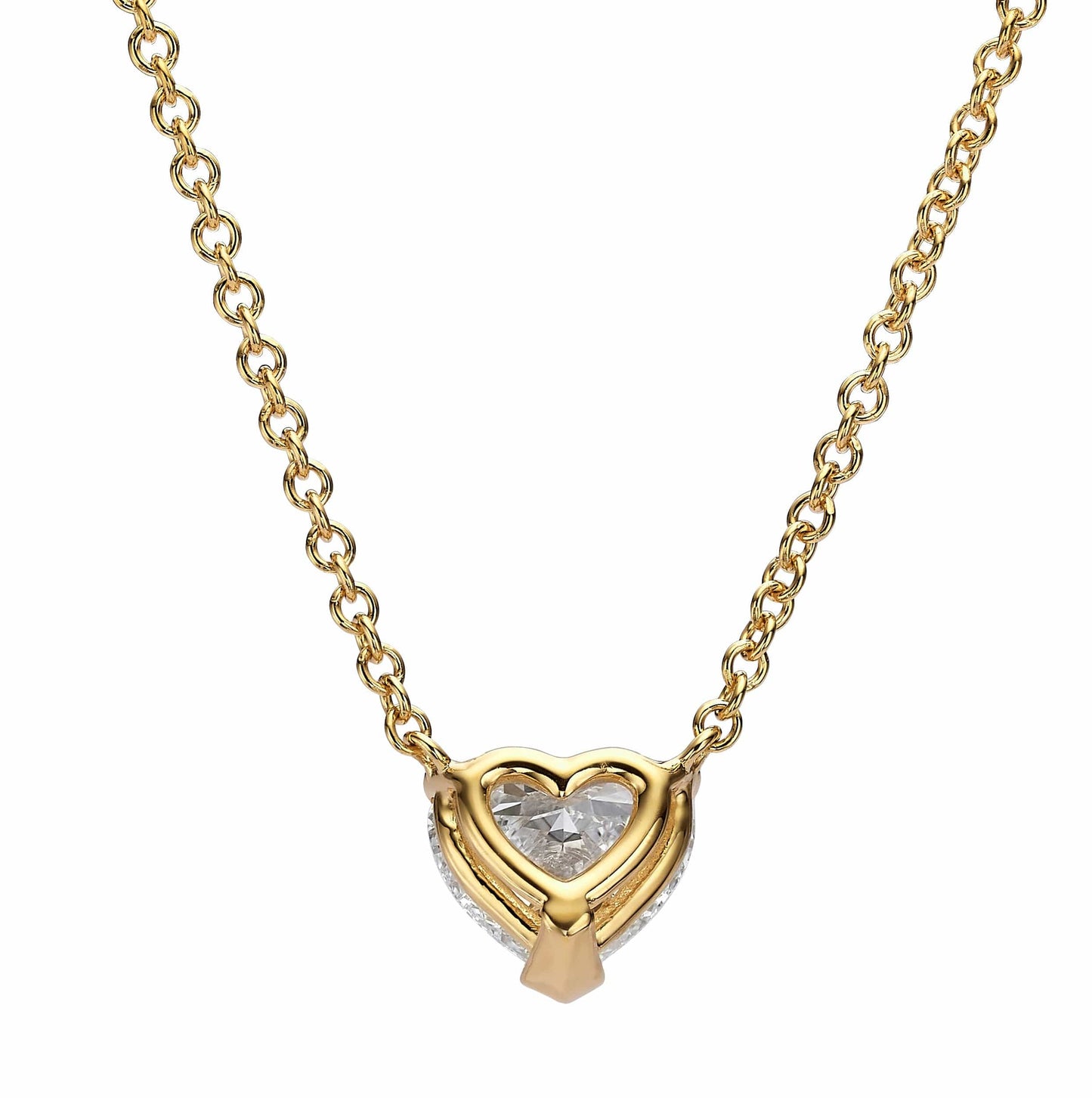 Benz heart-shaped diamond pendant necklace in yellow gold