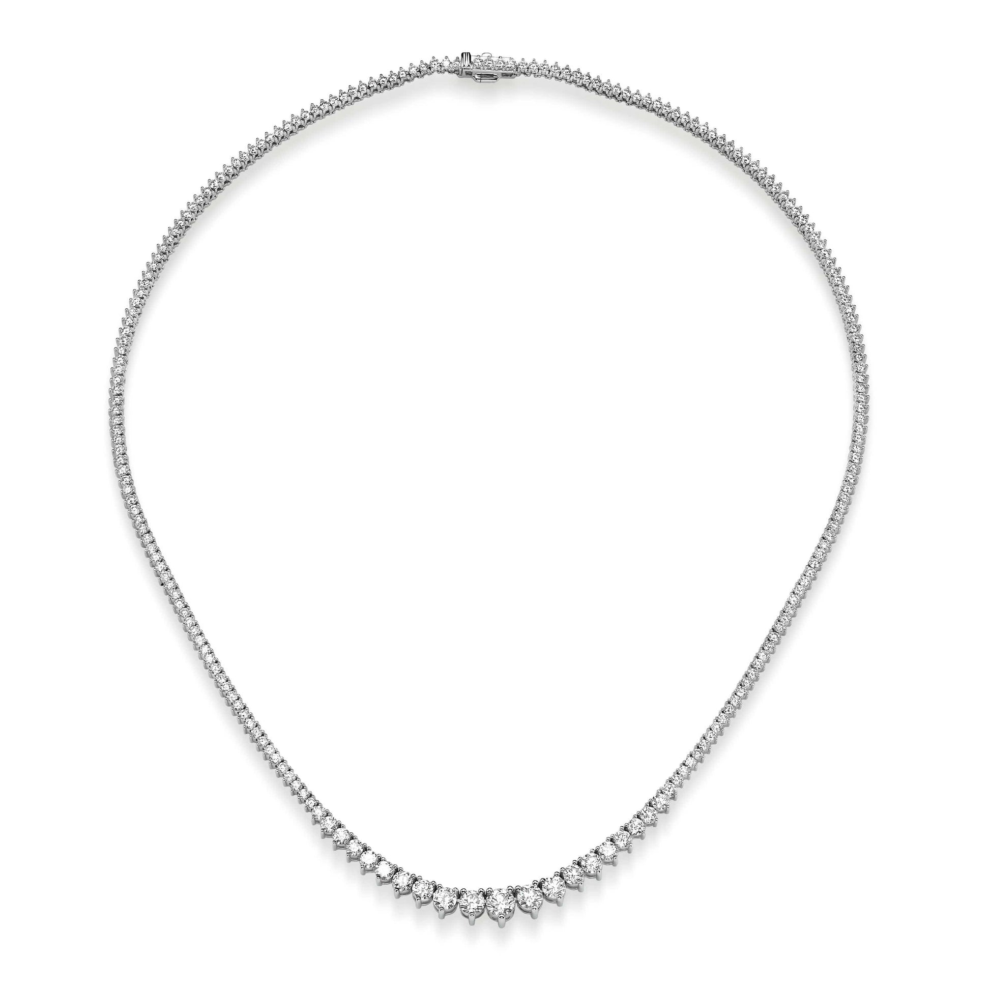 Benz 7.50ct Lab Grown Diamond Graduated Tennis Necklace in 14k White Gold