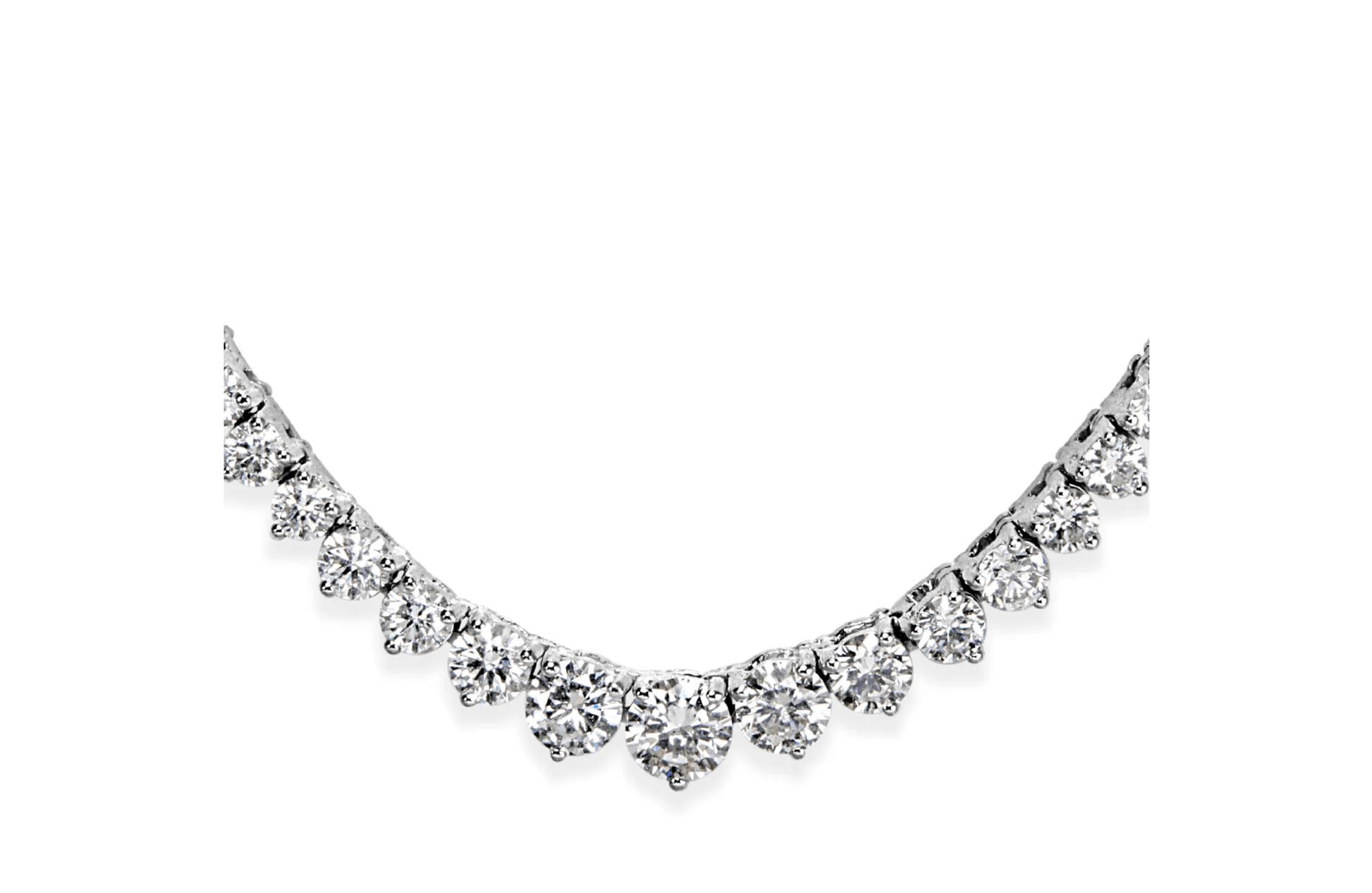 Benz 7.50 ct Lab Grown Diamond Tennis Necklace in 14k White Gold