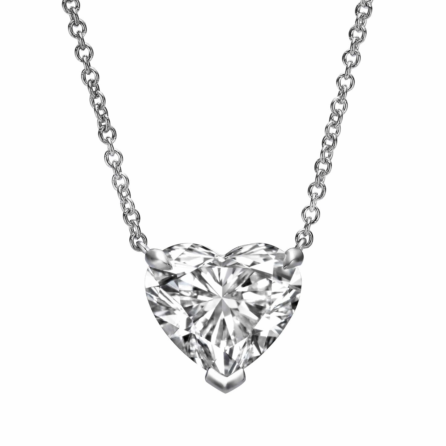 Heart-shaped diamond pendant necklace (3ct) by Benzdiamonds