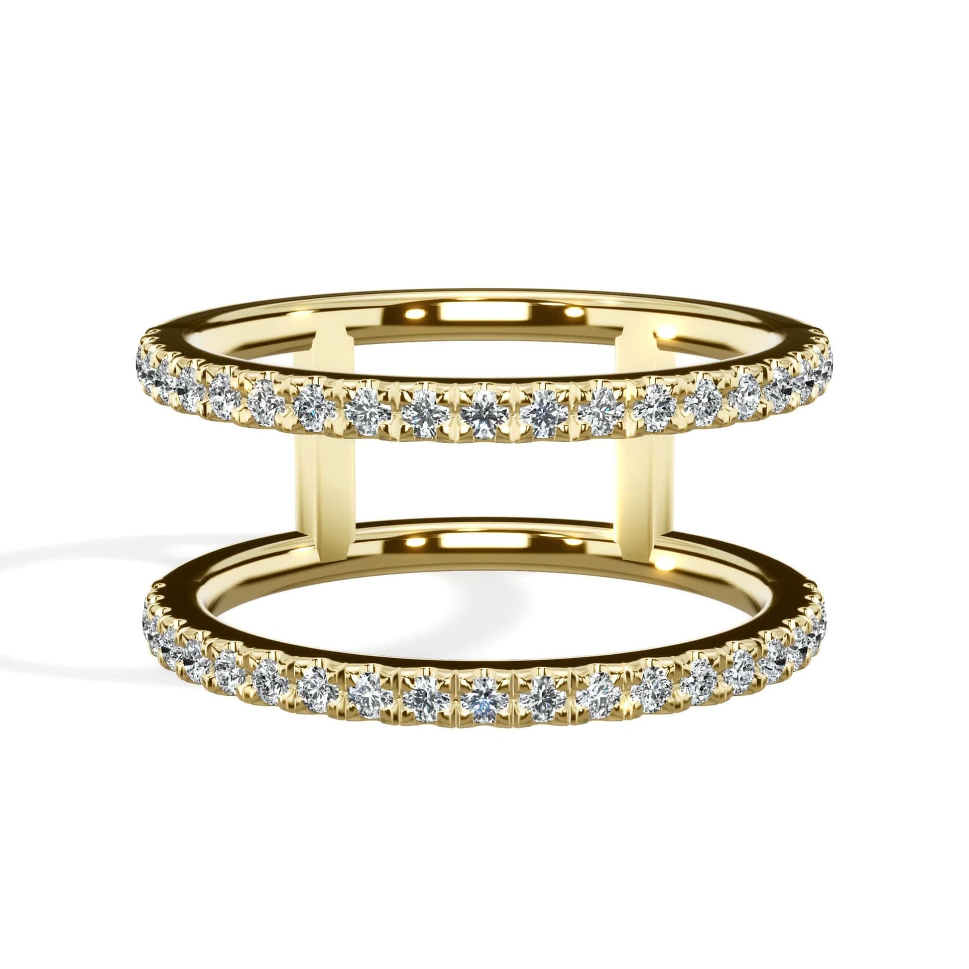 Double Diamond Band 14K yellow gold ring