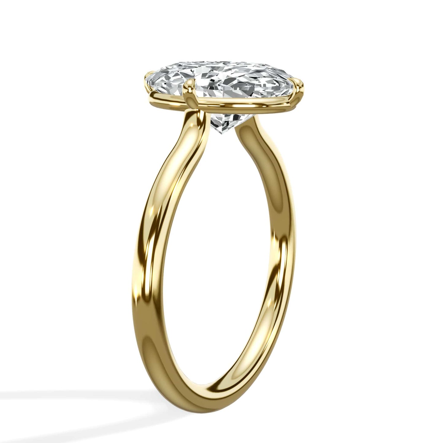 3 Carat Lab Grown Oval Cut Diamond Compass Solitaire Engagement Ring