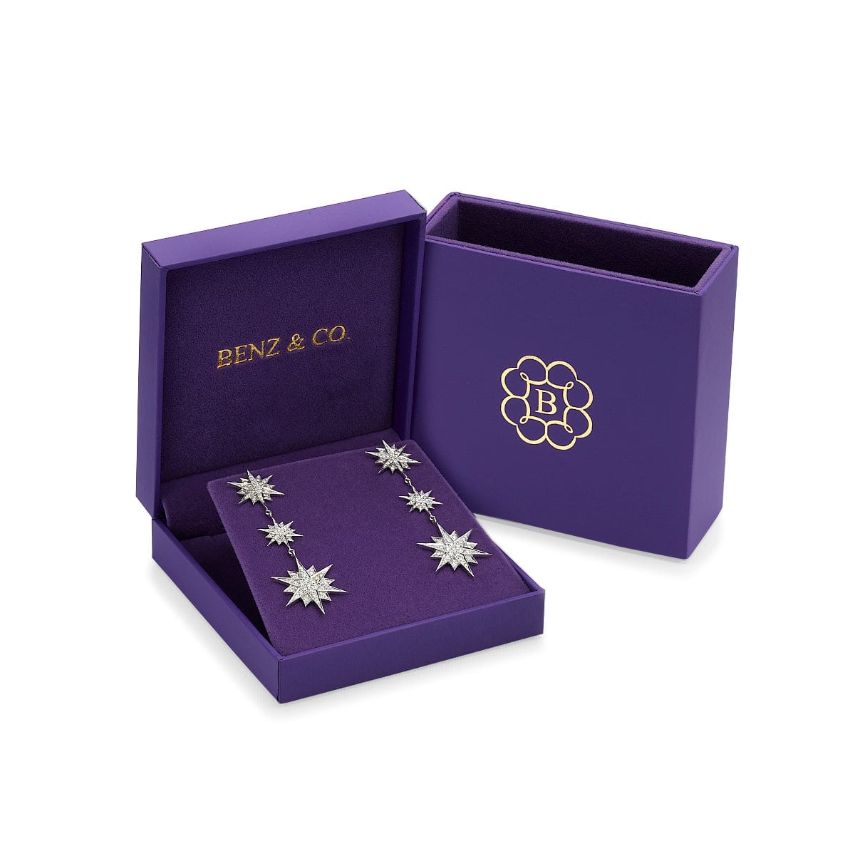 Galaxy Earrings in Purple Gift Box