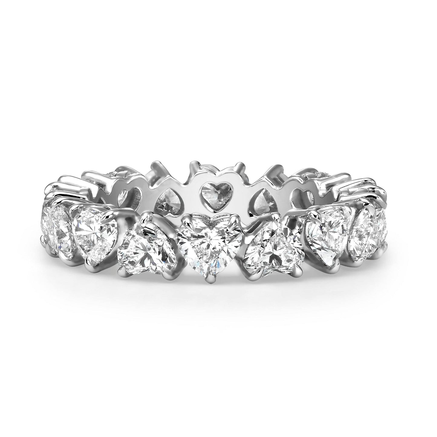 Heart-shaped lab grown diamond eternity band