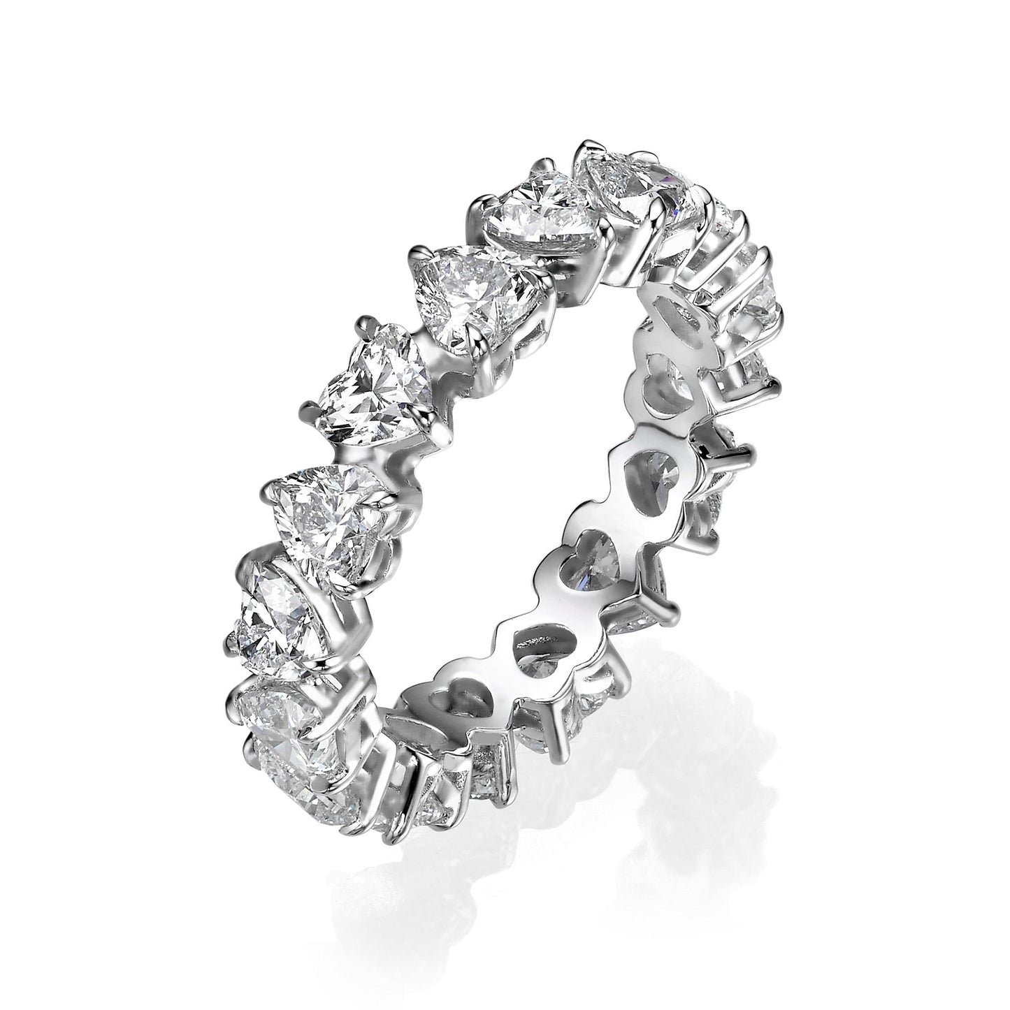 Heart-shaped lab-grown diamond eternity band