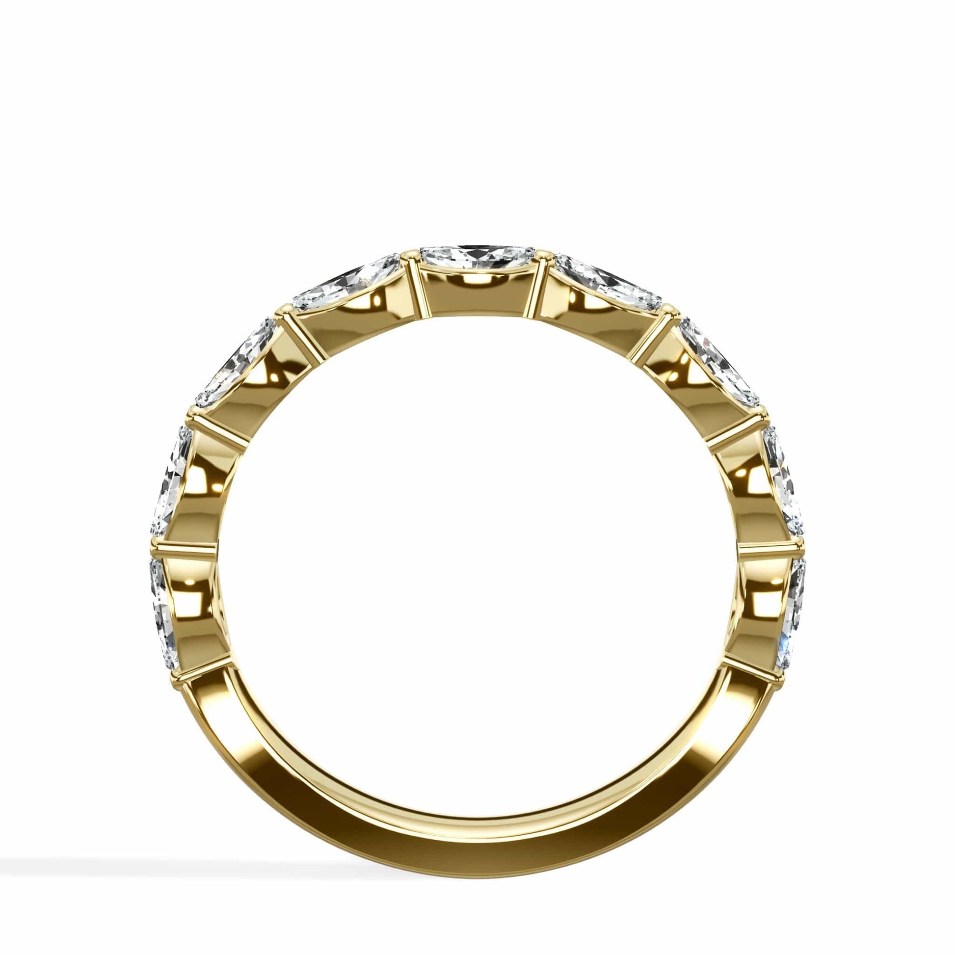 Marquise Diamond Band Ring in Yellow Gold