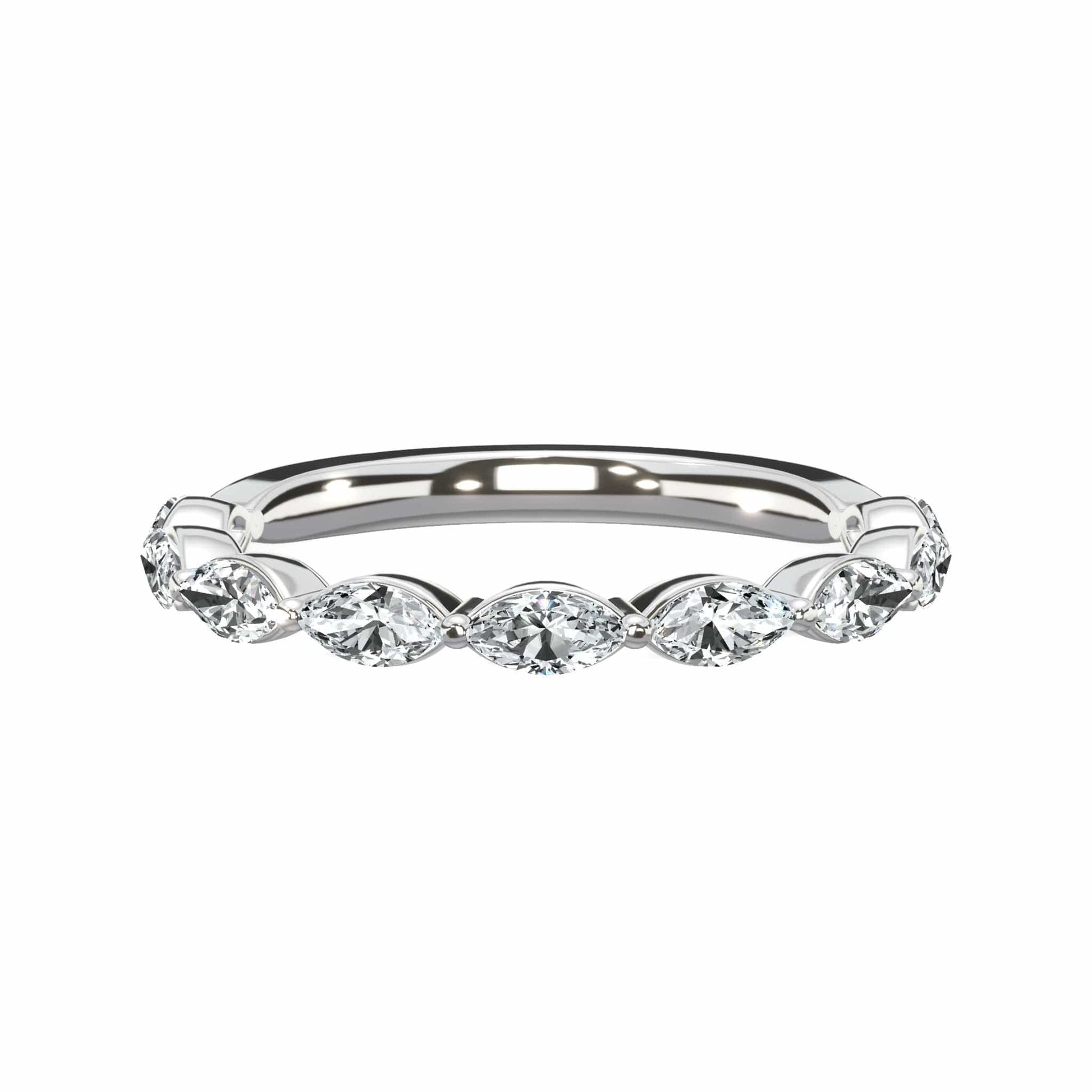 Marquise Diamond Band Ring in White Gold