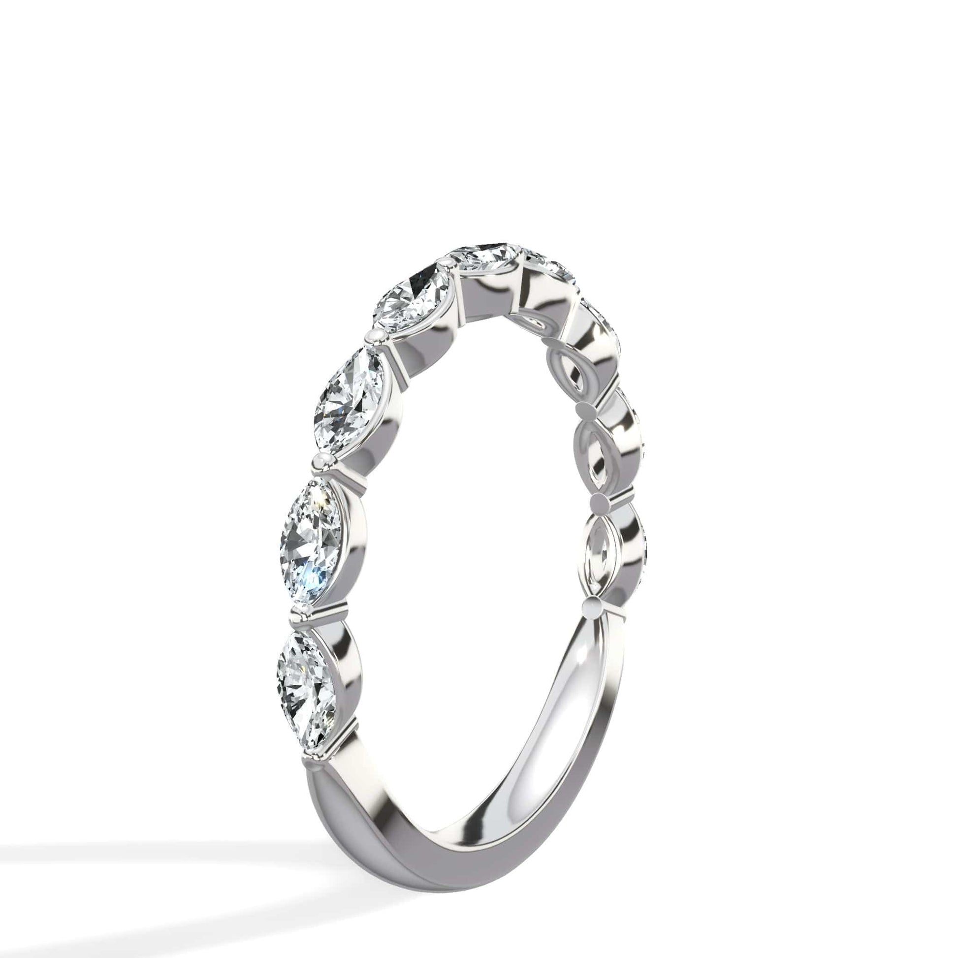 Marquise diamond band in white gold