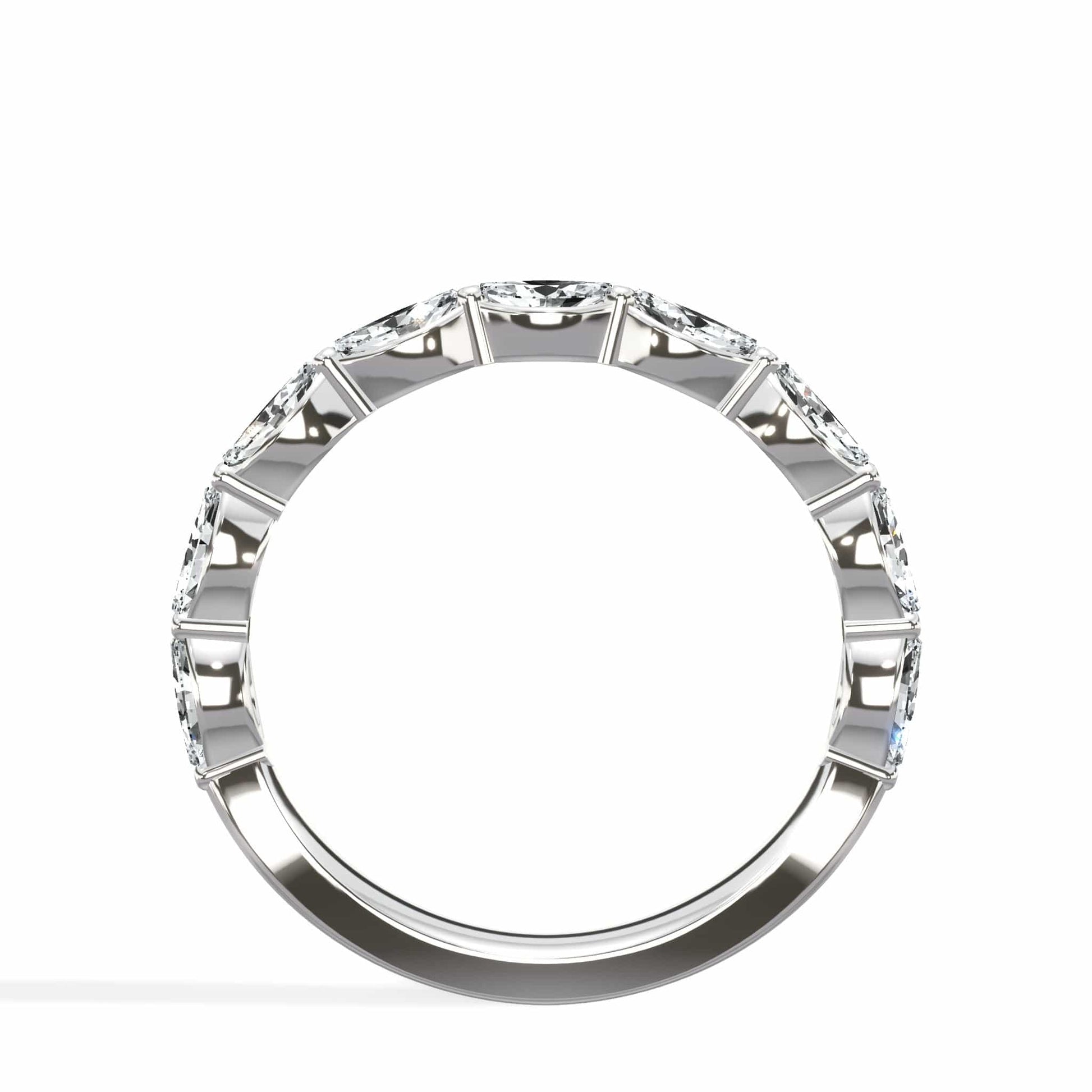Marquise Diamond Band Ring in White Gold