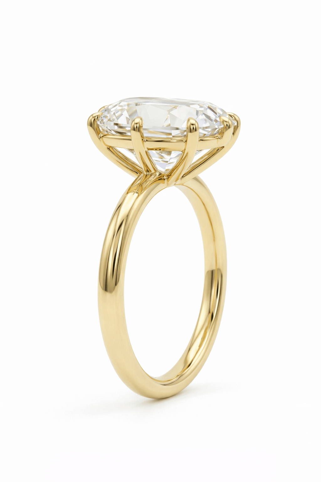 10.31 Carat Lab Grown Elongated Old Mine Cut Diamond Solitaire Engagement Ring