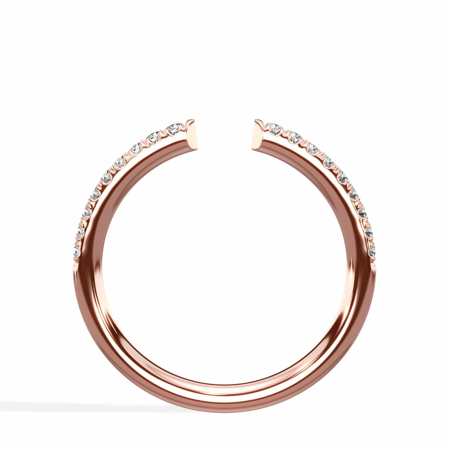 Open Lab Grown Diamond Rose Gold Wedding Band