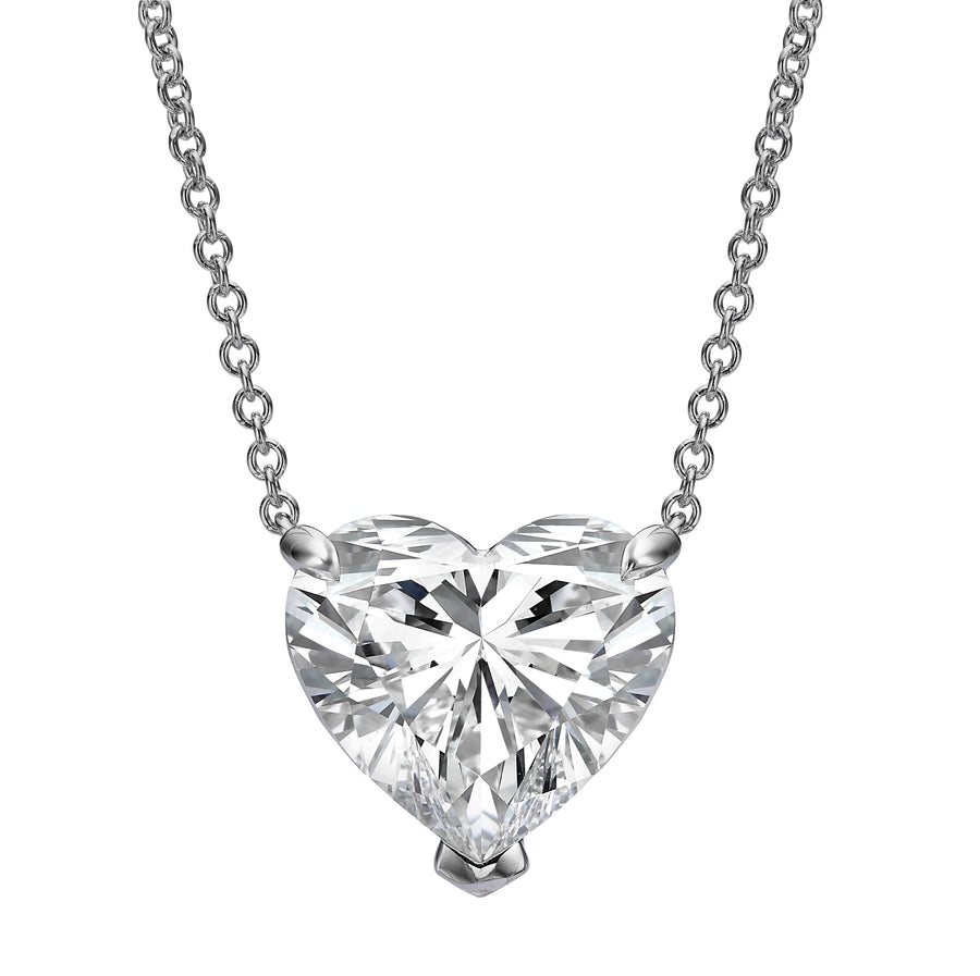 5.12 ct Lab Grown Heart Shape Diamond Solitaire Pendant Necklace