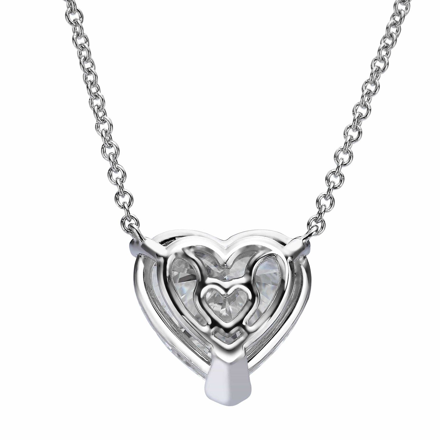 PH-1-2 Heart-shaped diamond pendant necklace