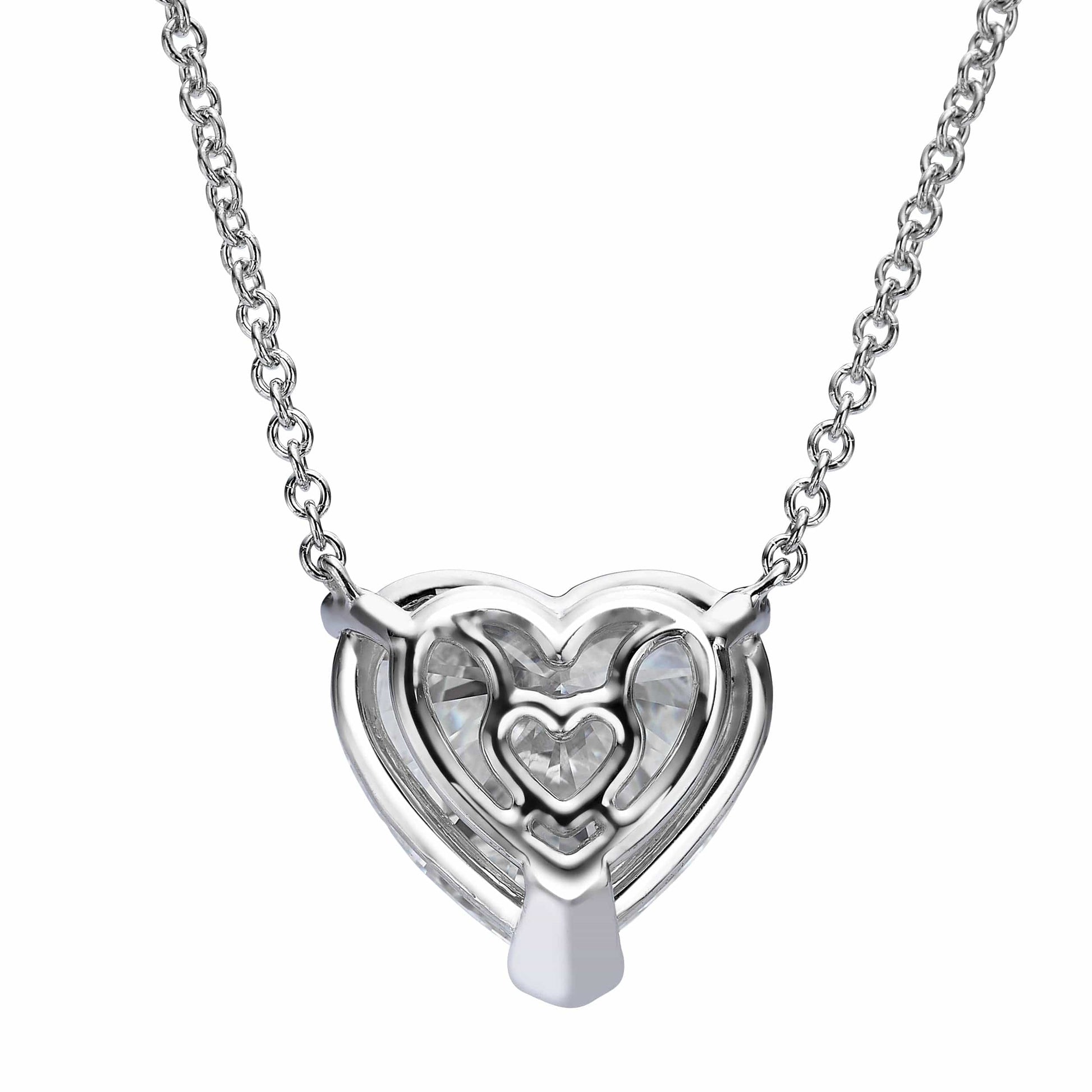 PH-1-2 Heart-shaped diamond pendant necklace