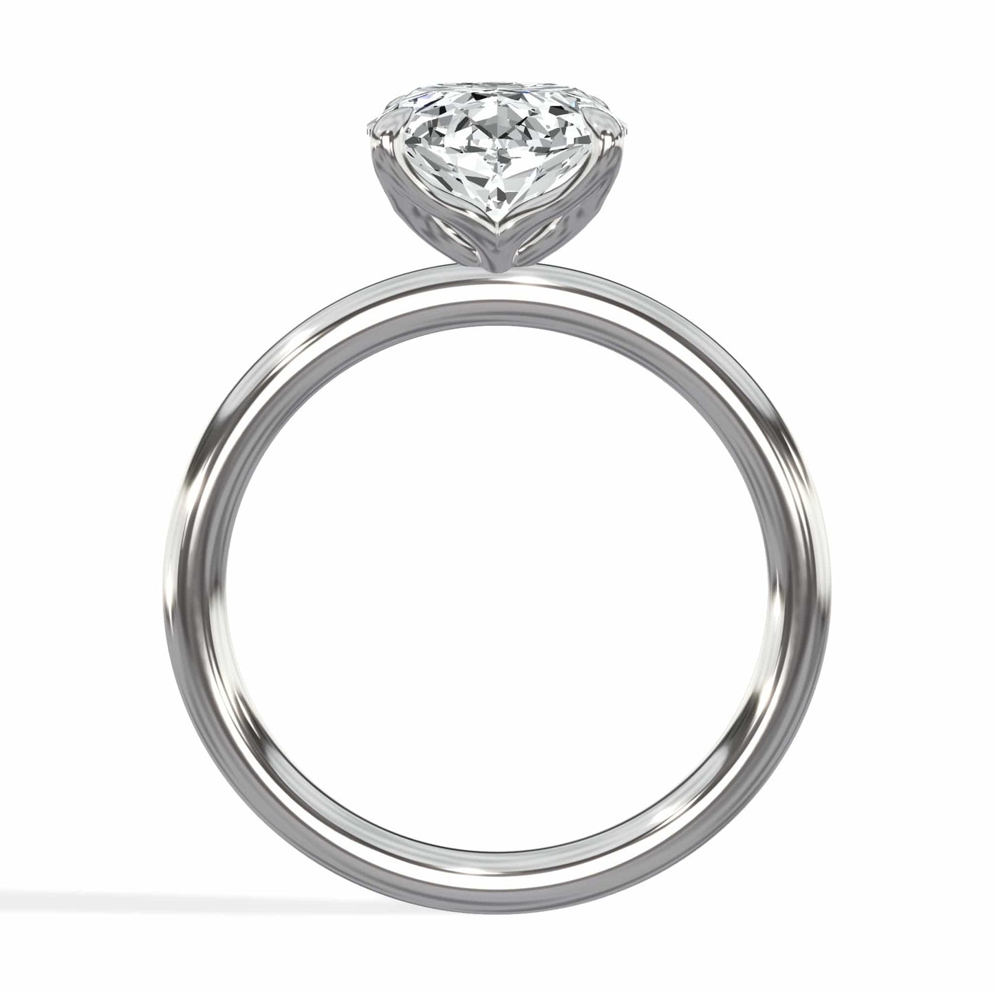 3 Carat Oval Cut Lab Grown Diamond Petal Prong Solitaire Engagement Ring White Gold