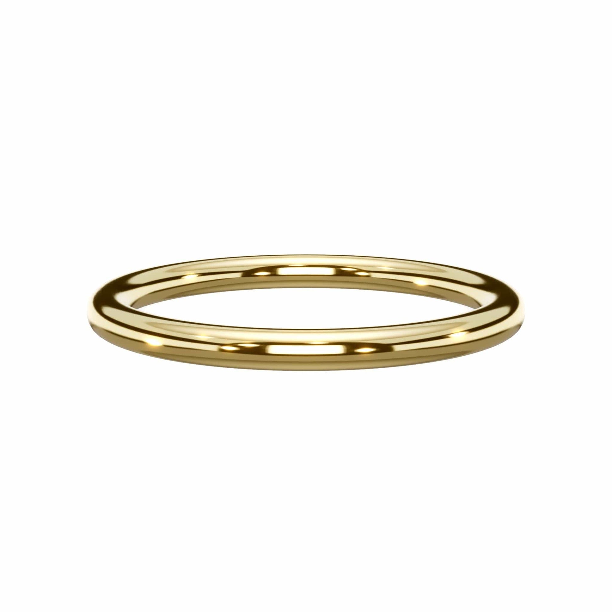 1.  80mm 14K Yellow Gold Plain Wedding Band Ring