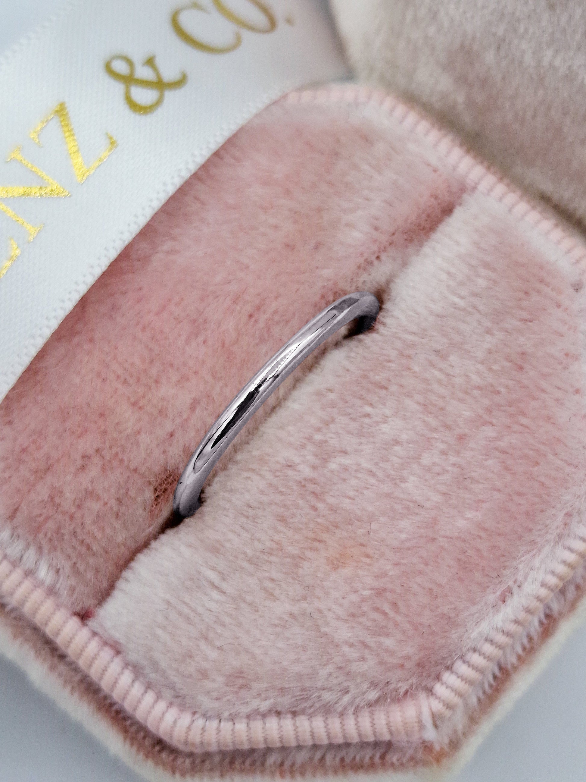 80mm plain matching wedding band in a ring box