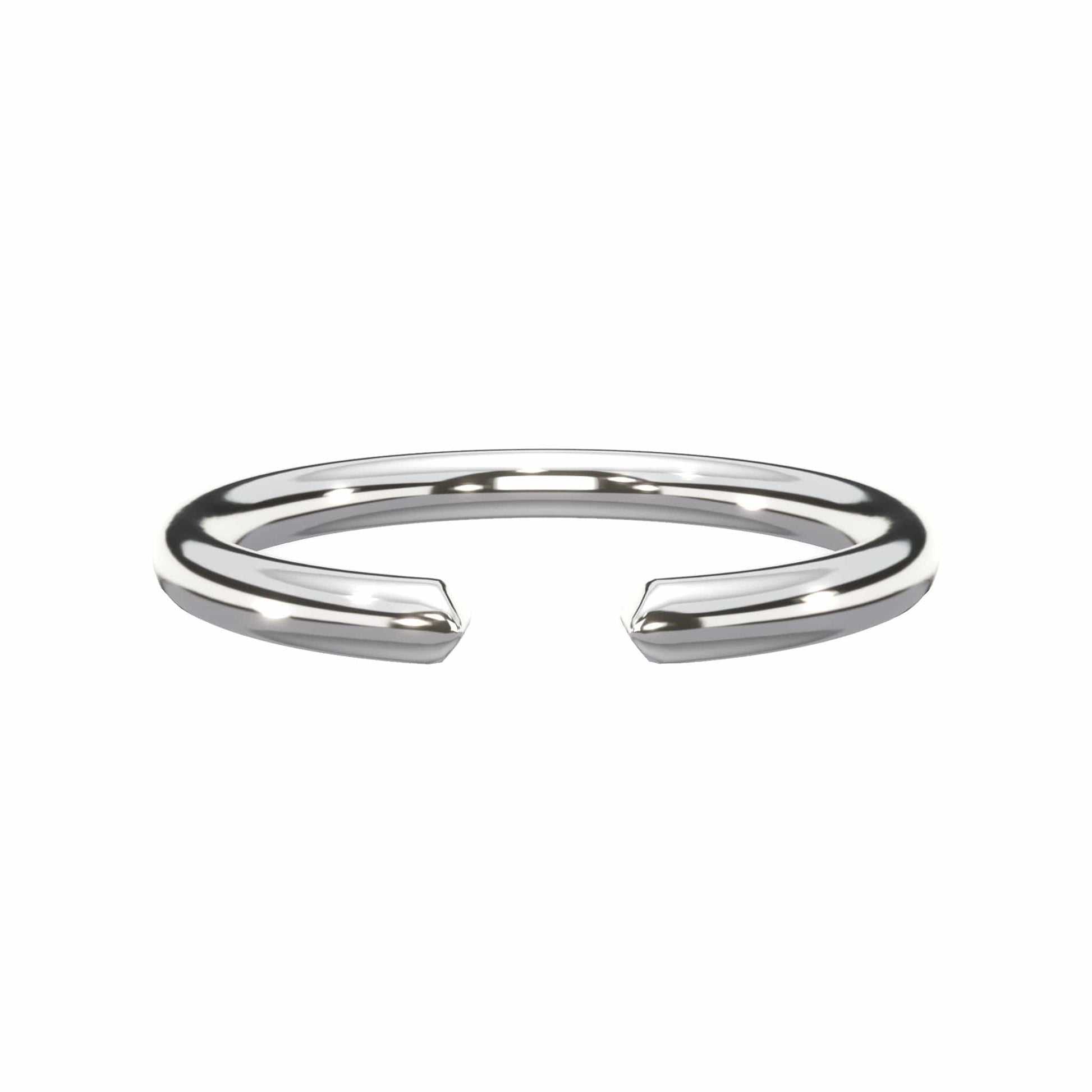 14K White Gold Plain Open Band Ring