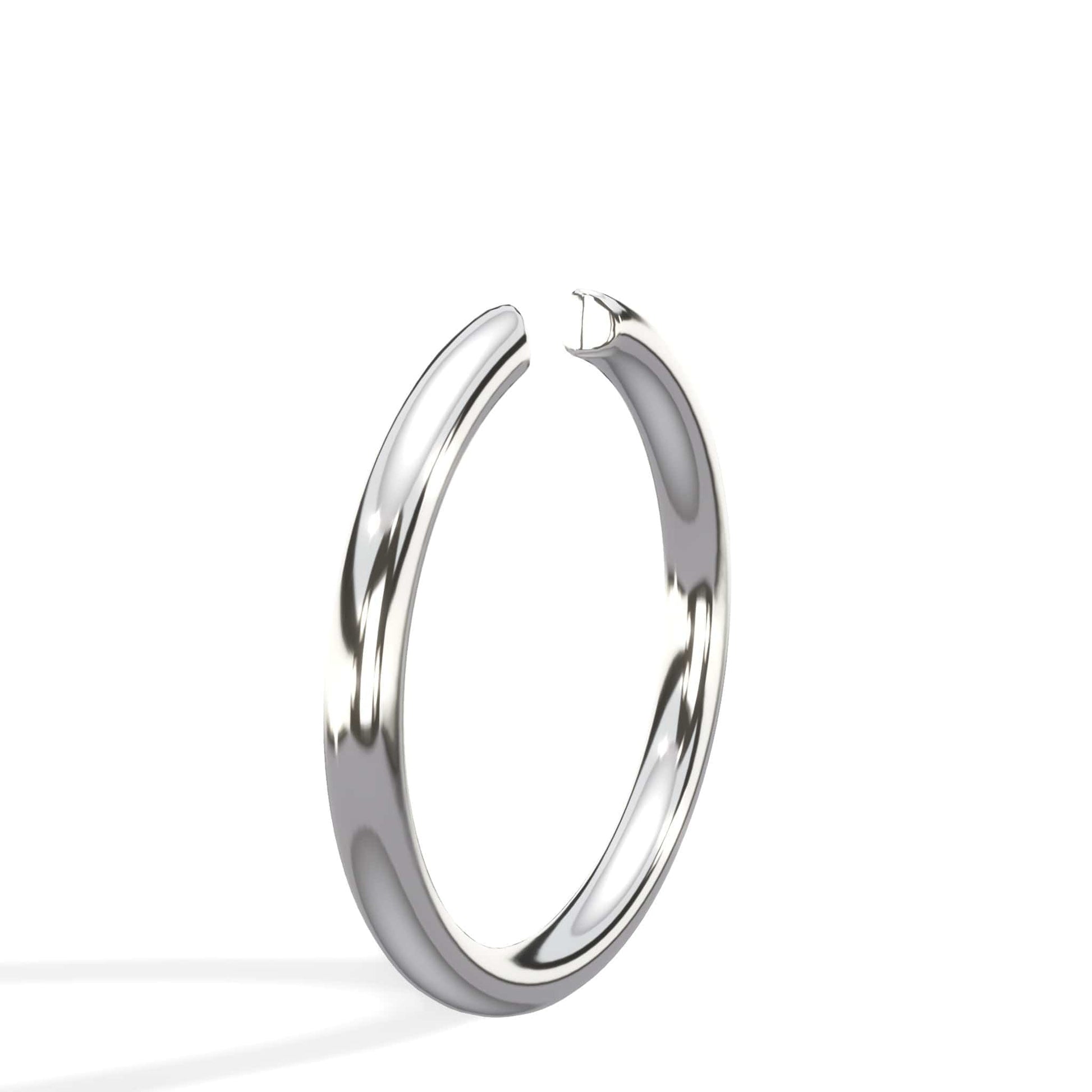 14K White Gold Plain Open Band Ring