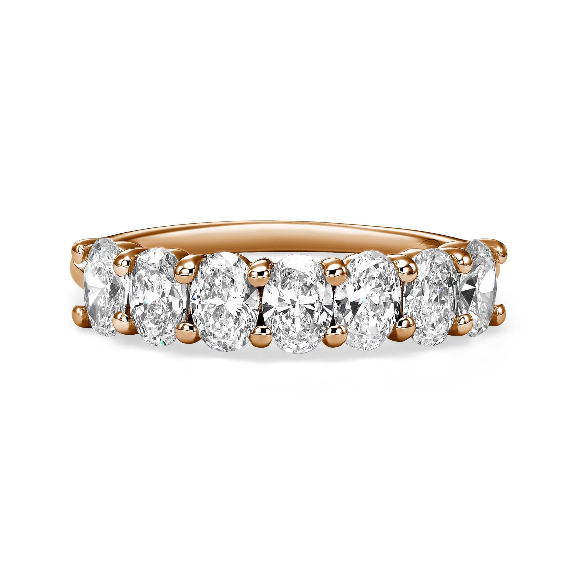 R-29-2R Diamond Ring, Oval Cut, Rose Gold