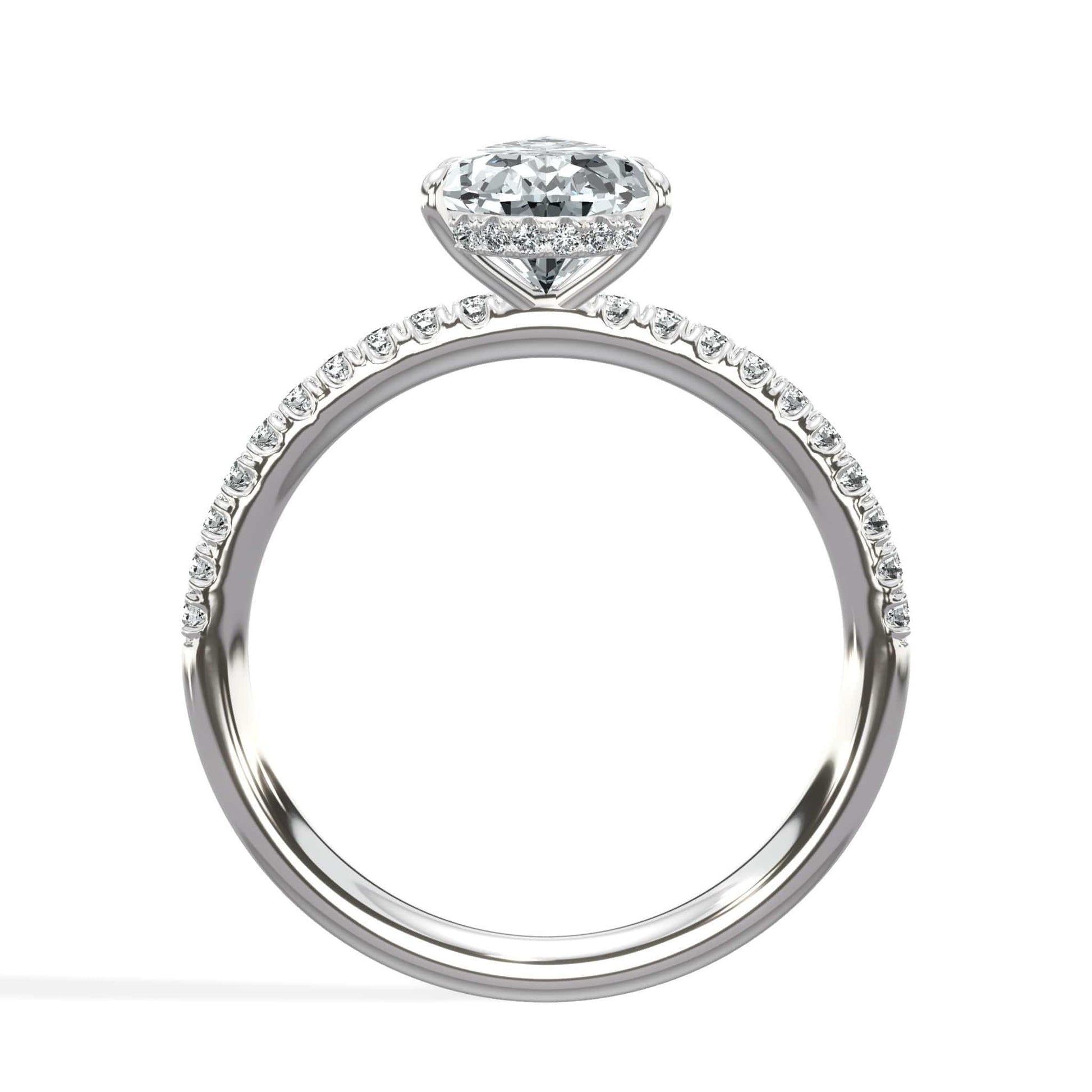 Pear diamond ring in white gold