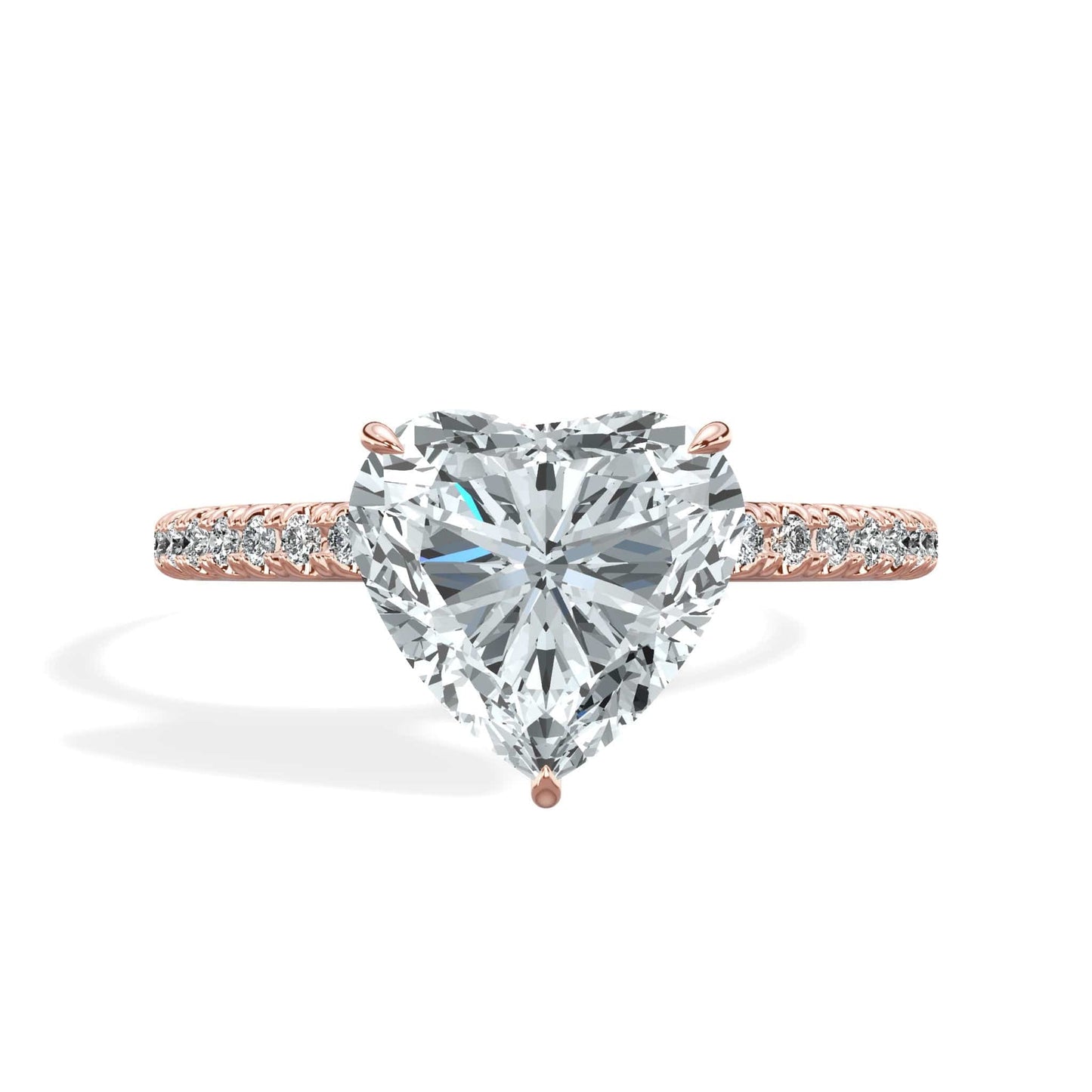Heart diamond rose gold ring