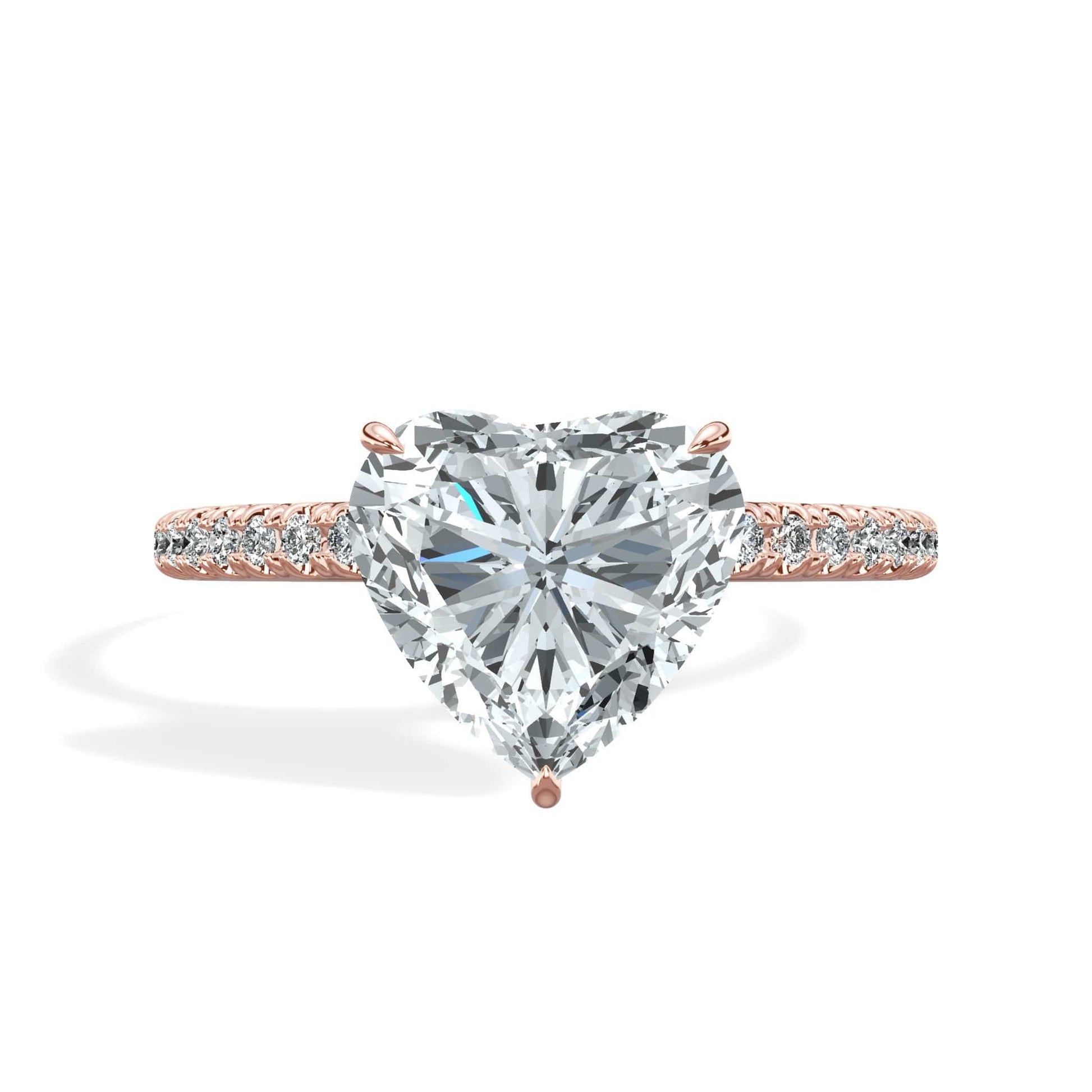 Heart diamond rose gold ring