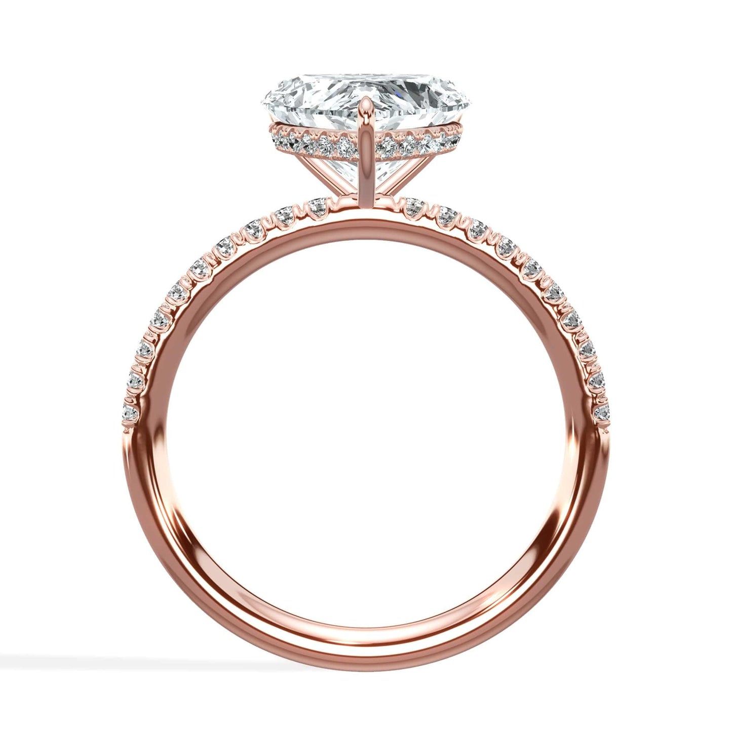 Heart diamond ring in rose gold