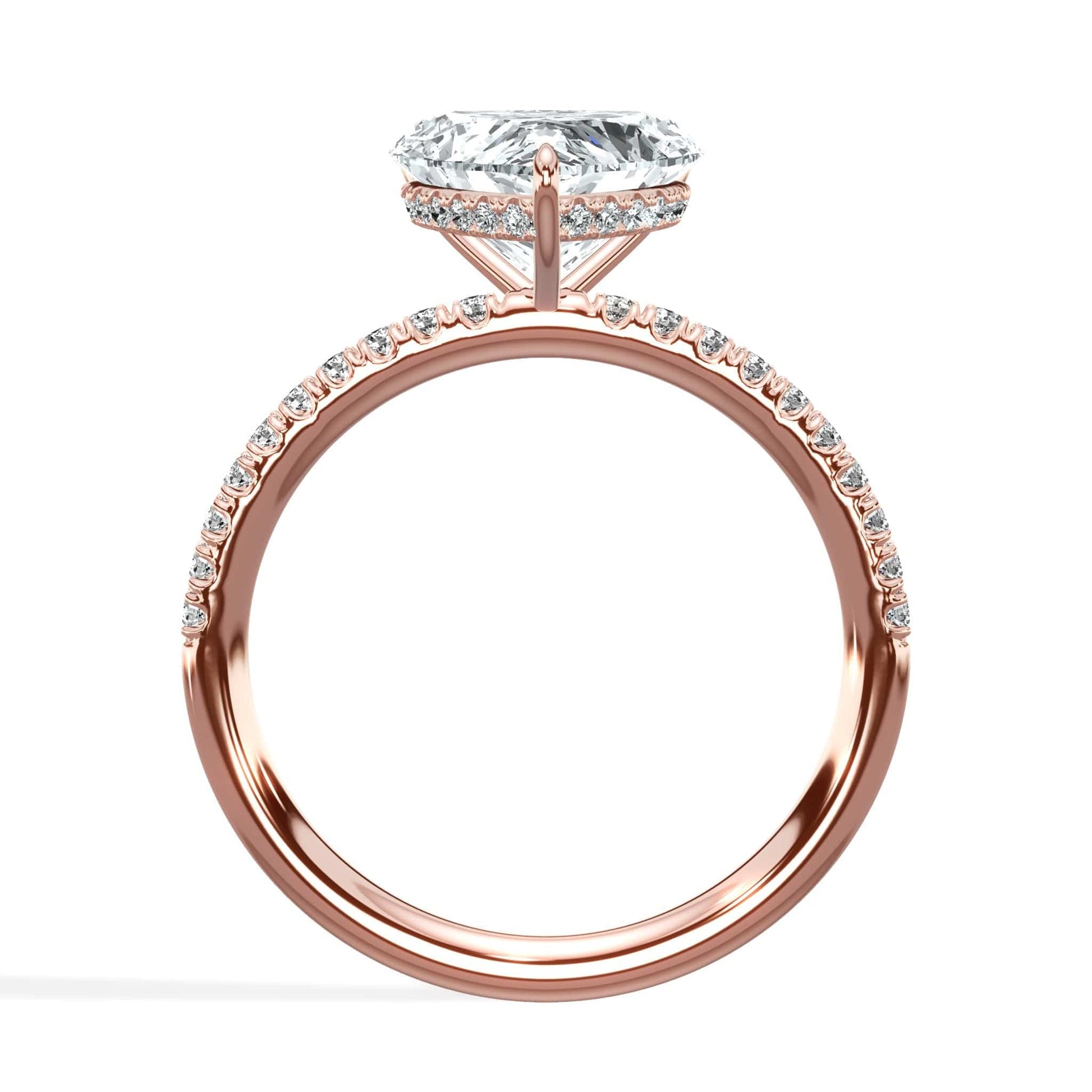 Heart diamond ring in rose gold
