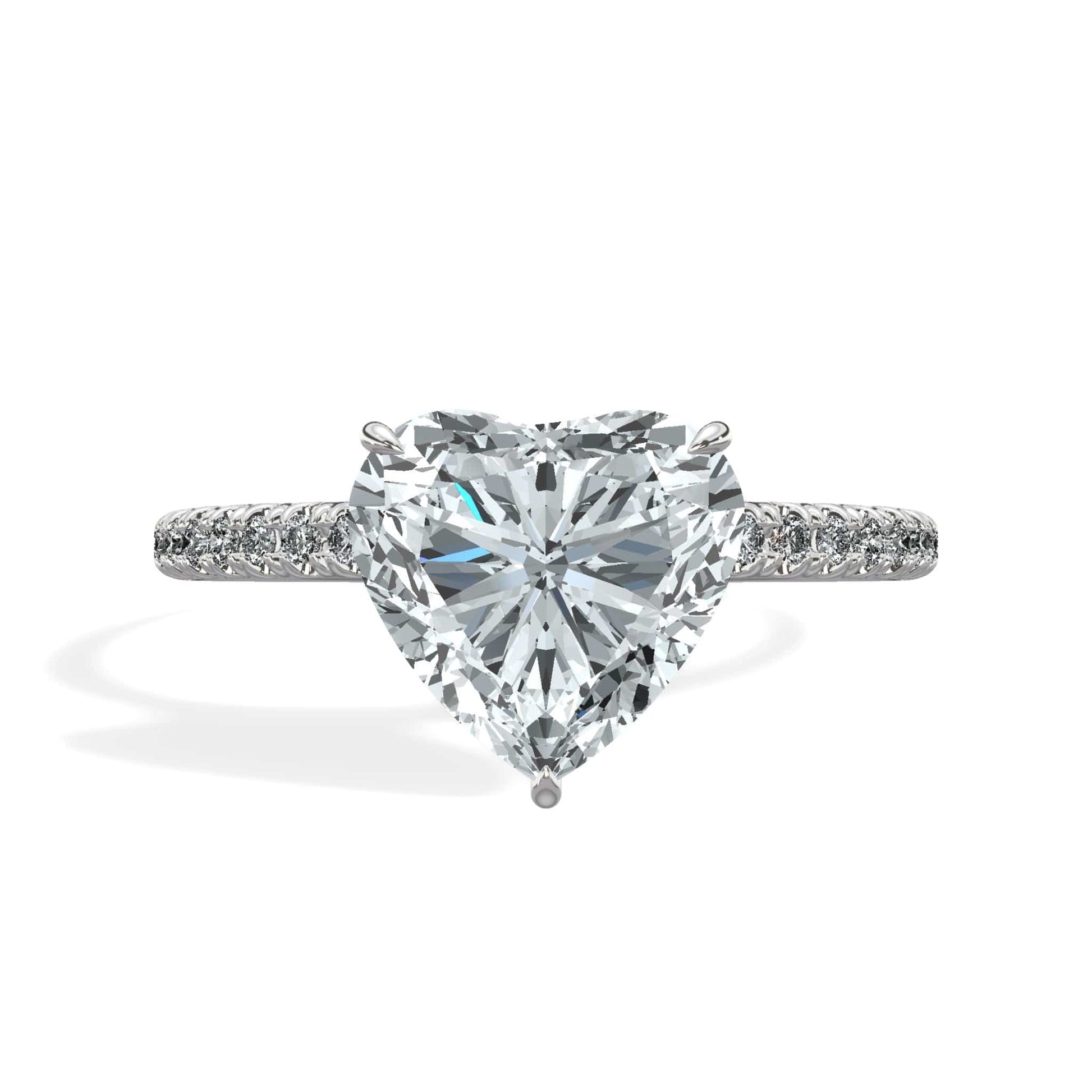 Heart diamond engagement ring in white gold
